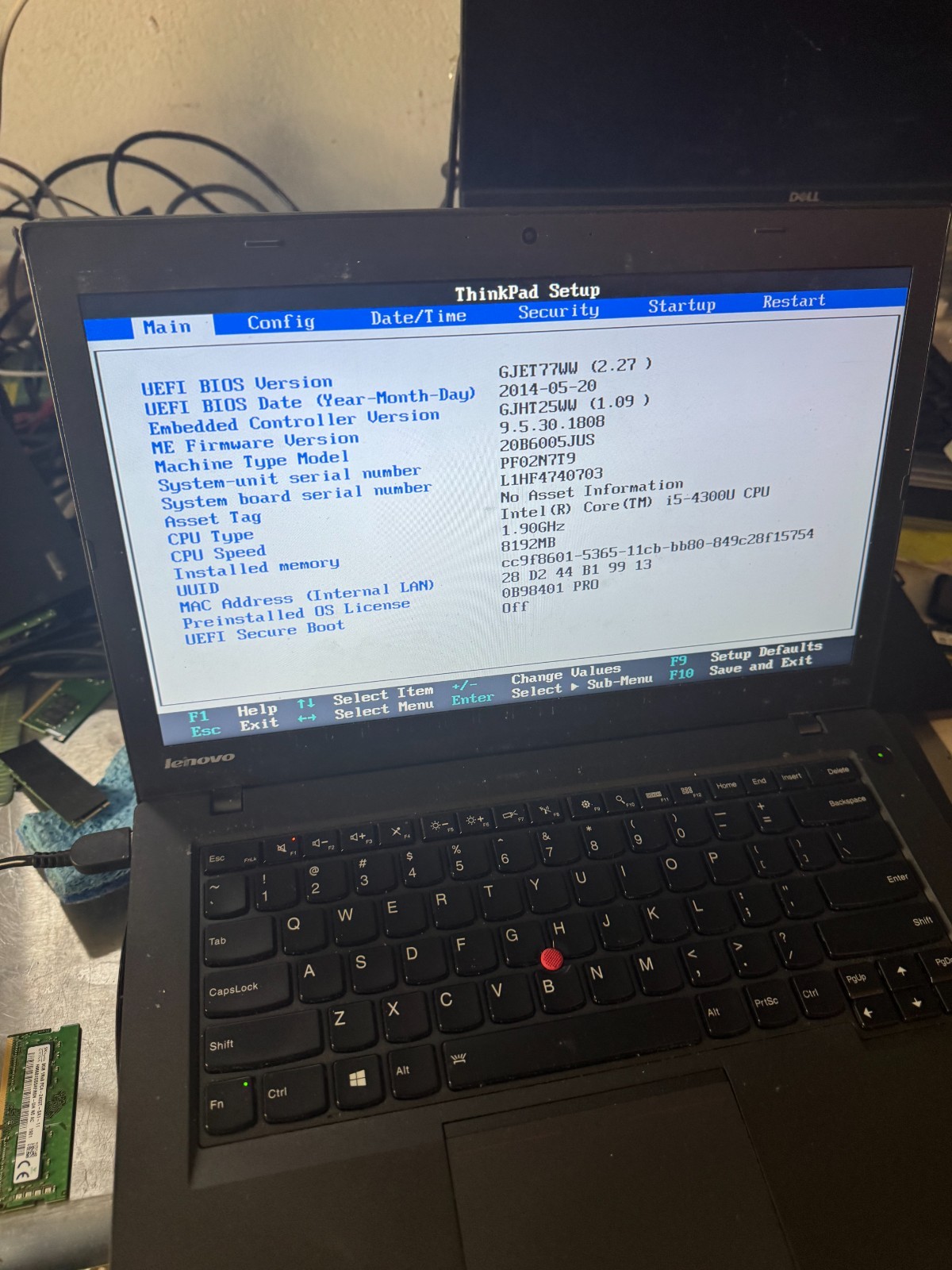LENOVO THINKPAD T440 Core i5-4300U, 8GB RAM, 14″ Laptop for Repair #4620