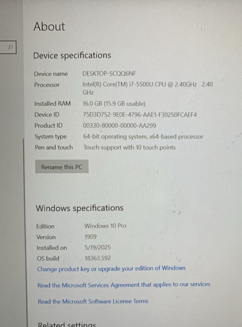 Lenovo Thinkpad Yoga 15 Convertible Laptop Core i7-5500U 16GB 256GB TOUCH -PARTS
