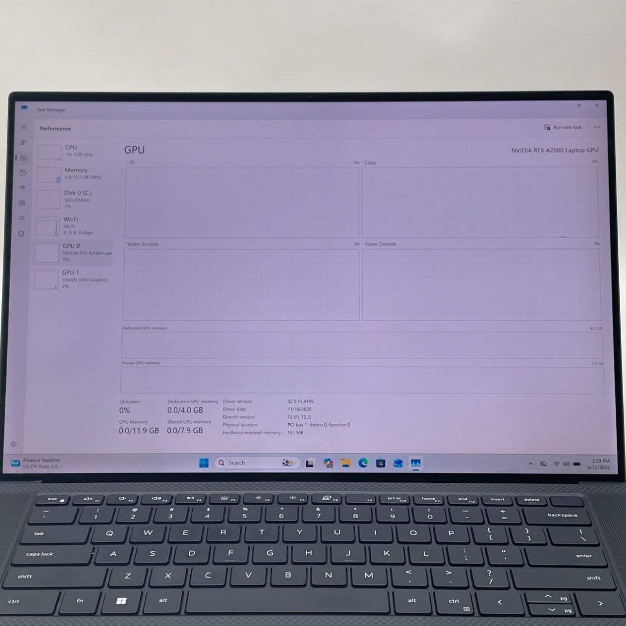 Dell Precision 5560 15.6″ i7-11850H 2.5GHz 16GB RAM 1TB SSD RTX A2000