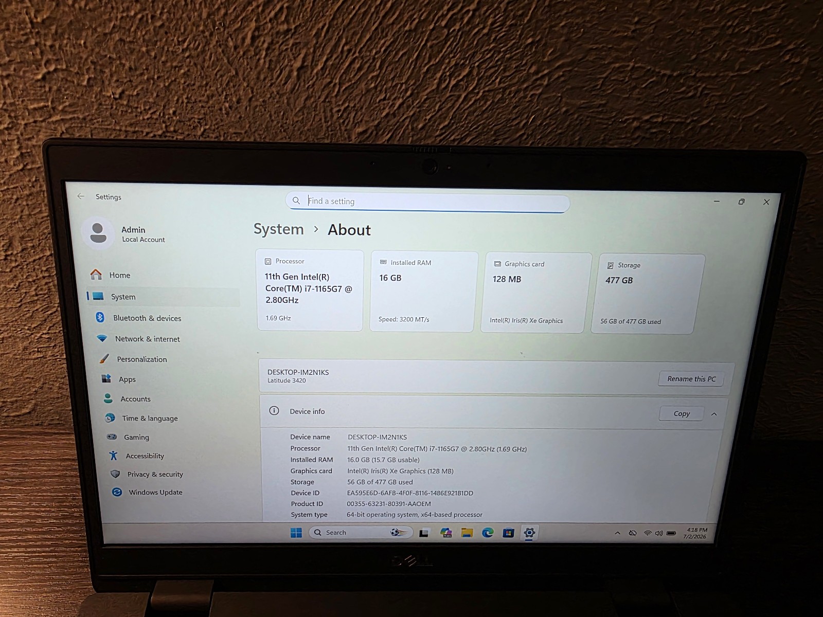 Dell Latitude 3420 | Intel i7 11th Gen | 16GB RAM | 512GB SSD | Win Pro 11