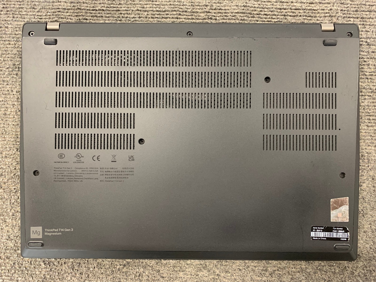 Lenovo ThinkPad T14 Gen 3 14″ Laptop i7-1260P 8GB RAM 512GB NVMe