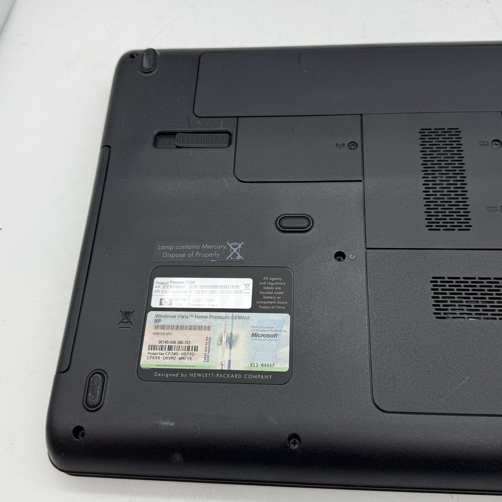 HP COMPAQ PRESARIO CQ50 – BOOTS TO BIOS – AMD ALTHON X2 – 2GB RAM – Q11