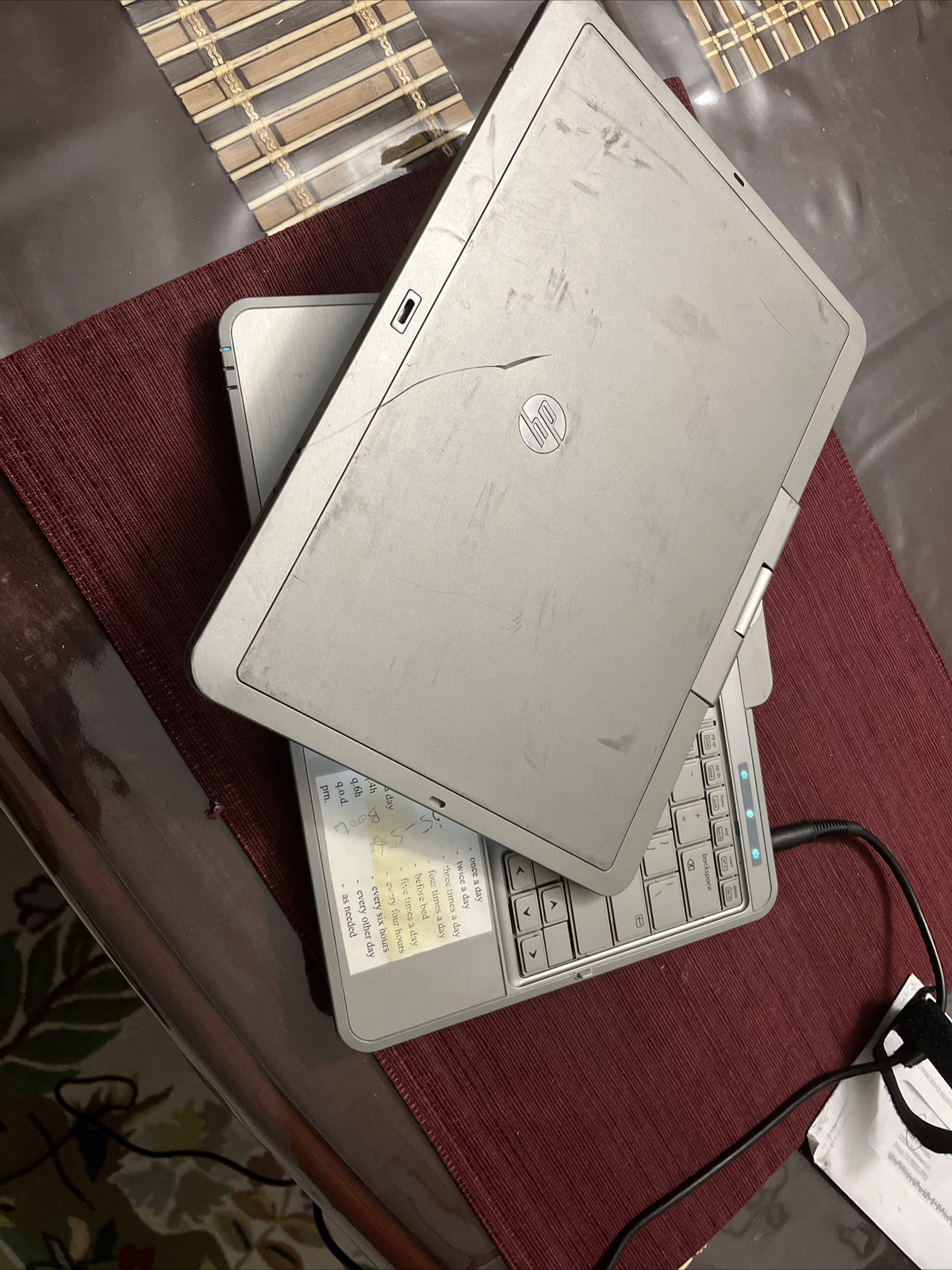 HP EliteBook 2740p Tablet Laptop For Parts Boots to BIOS NO HDD/Battery/RAM JR
