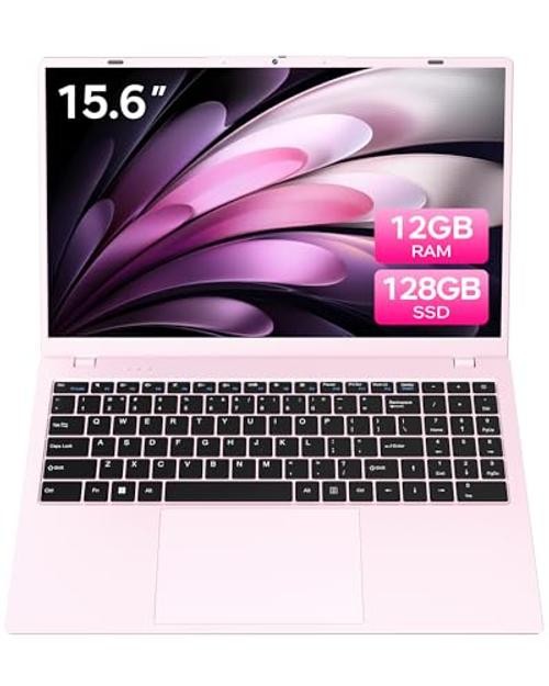 Pink Laptop 12GB RAM, 15.6 Inch FHD Laptops with Pentium Gold (Beats Pentium,