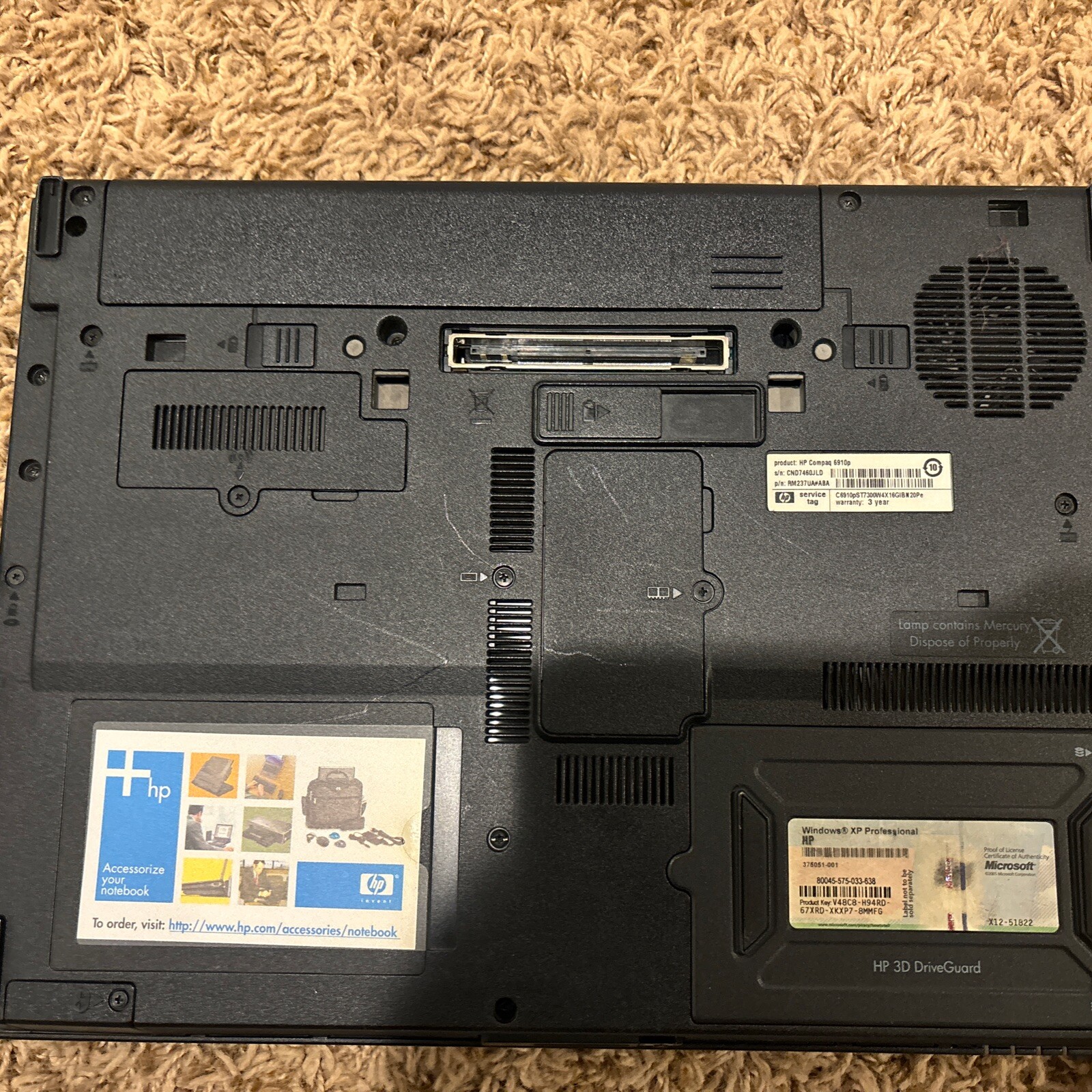 HP Compaq 6910p – 14″ Laptop UNTESTED FOR PARTS