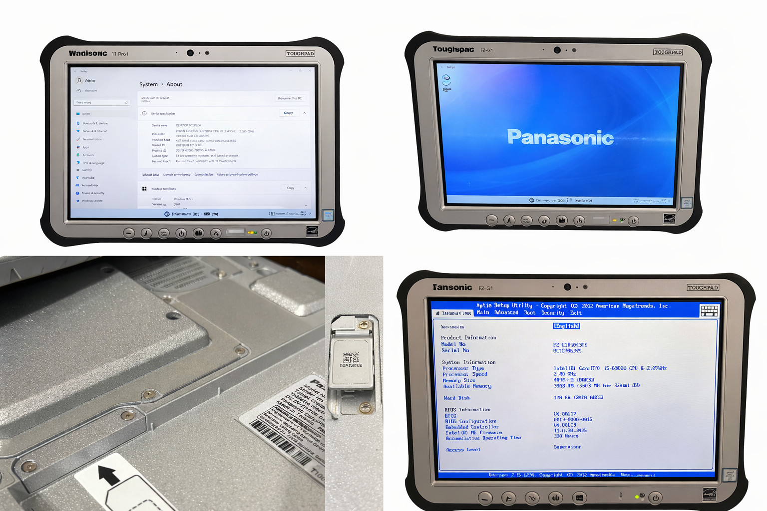 PANASONIC TOUGHPAD FZ-G1 MK4 i5-6th LAN 4G RJ45 A Grade Diagnostic Tablet Win 11