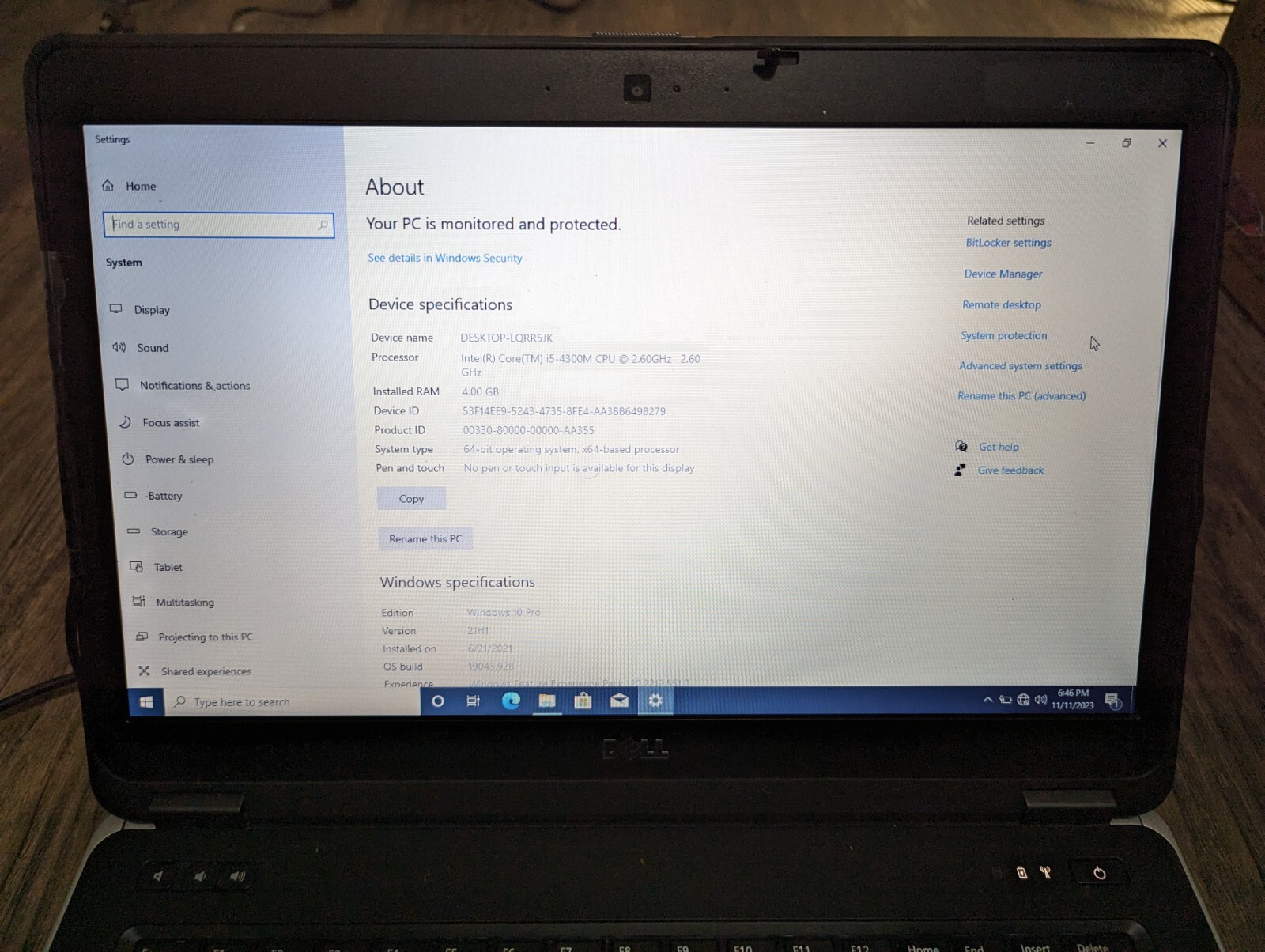 Dell Latitude E6440 14″ i5-4300M 4GB RAM 300GB HDD W10 Pro DVD+RW Laptop