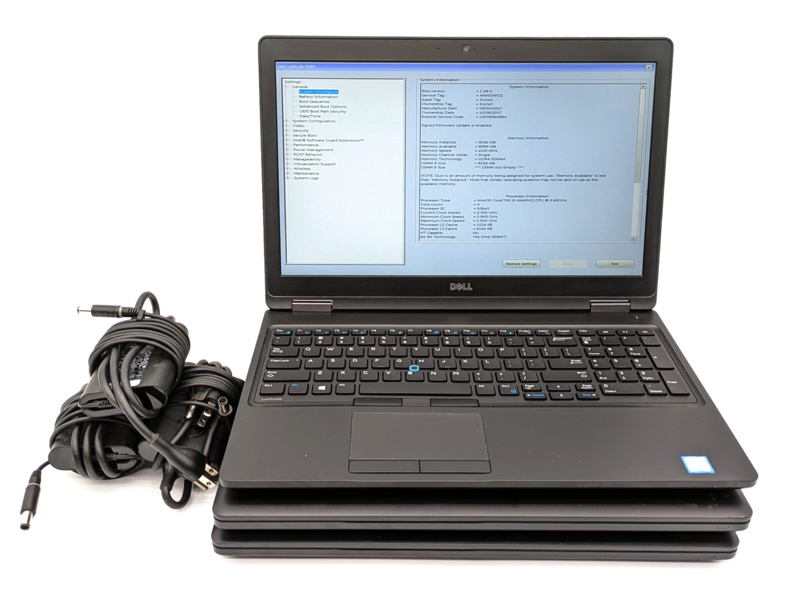 Lot of 3 Dell Latitude 5580 – Intel Core i5-6440HQ, 8GB RAM, no SSD/OS