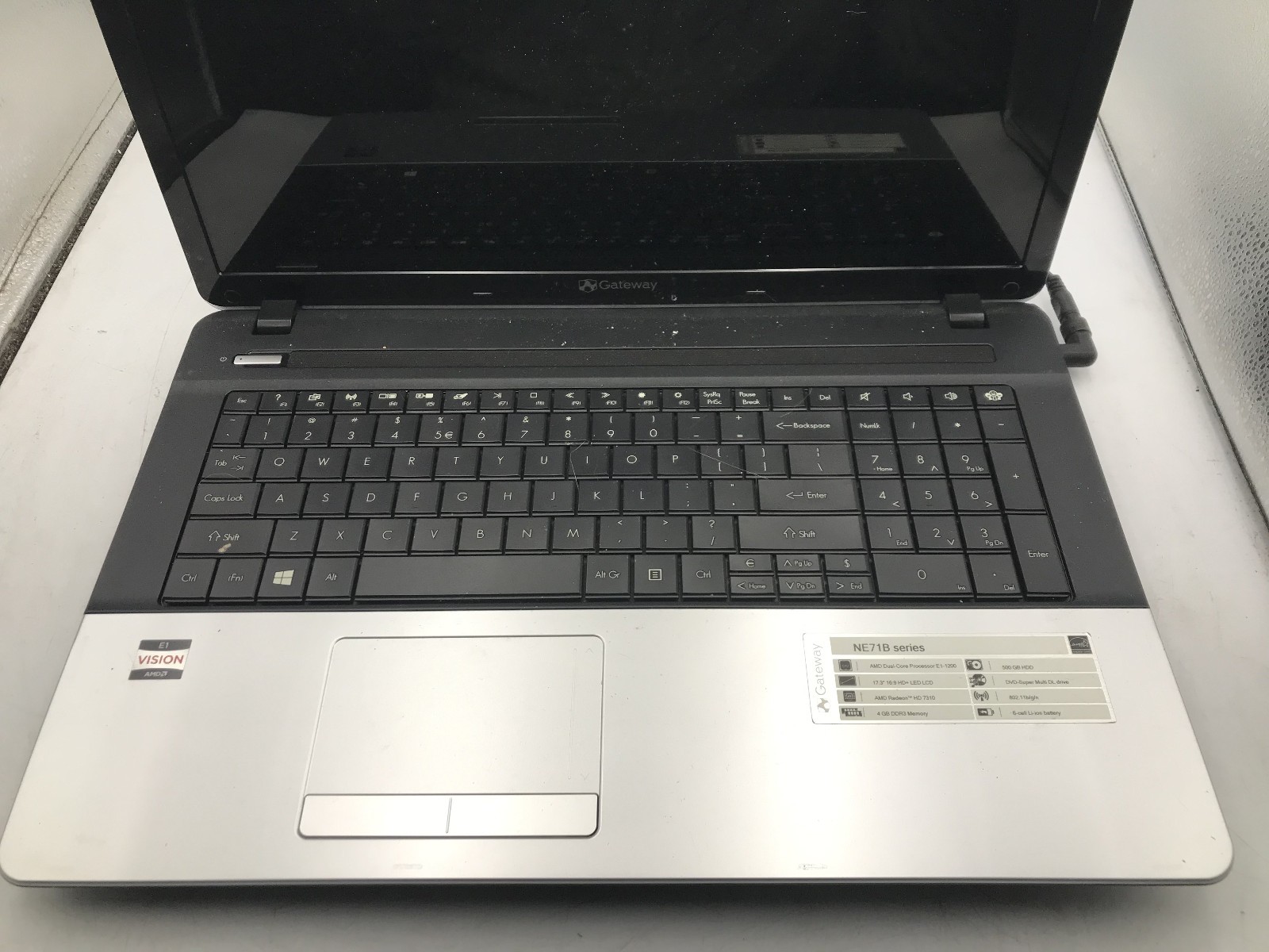 GATEWAY NE71B06U – FOR PARTS/NO BOOT – AMD E1-1200 – NO RAM – READ DESCRIP – BB!