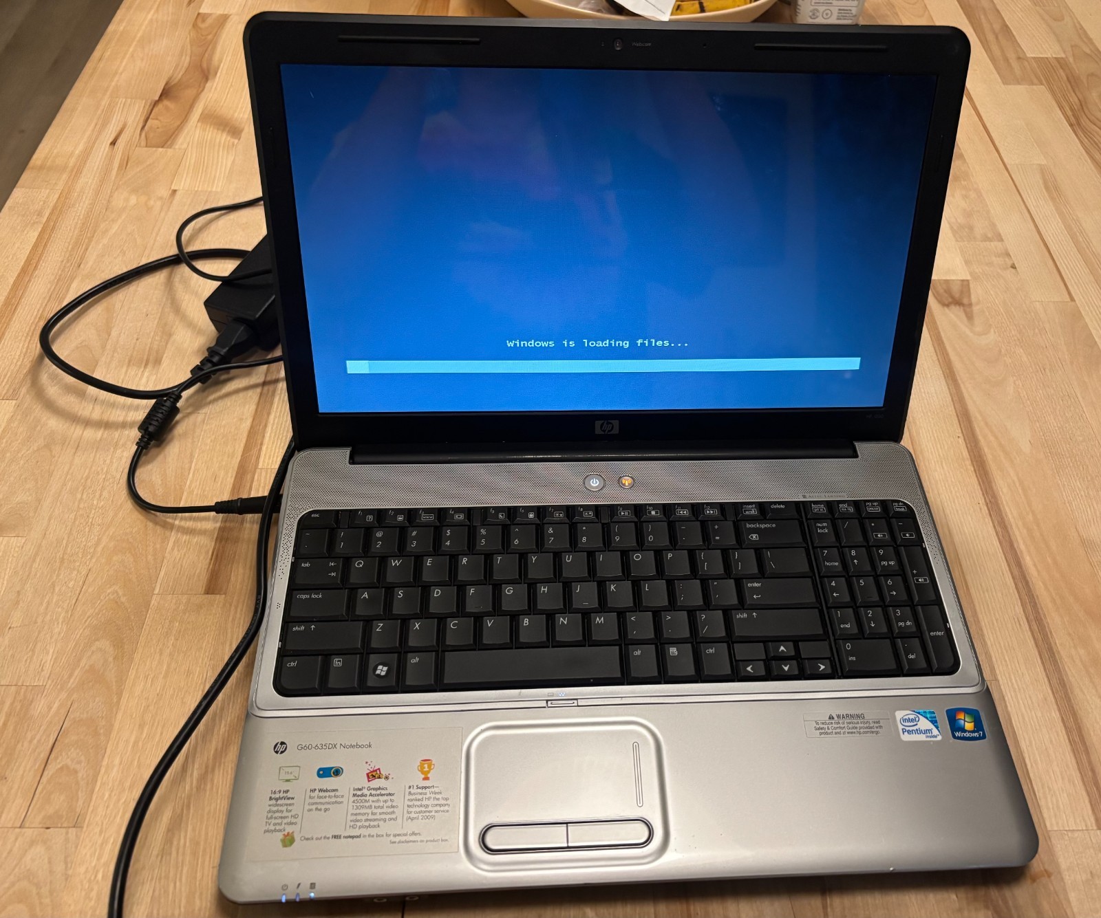 HP G60 630US – FOR PARTS – BOOTS TO BIOS – INTEL PENTIUM T4400 – 3GB RAM