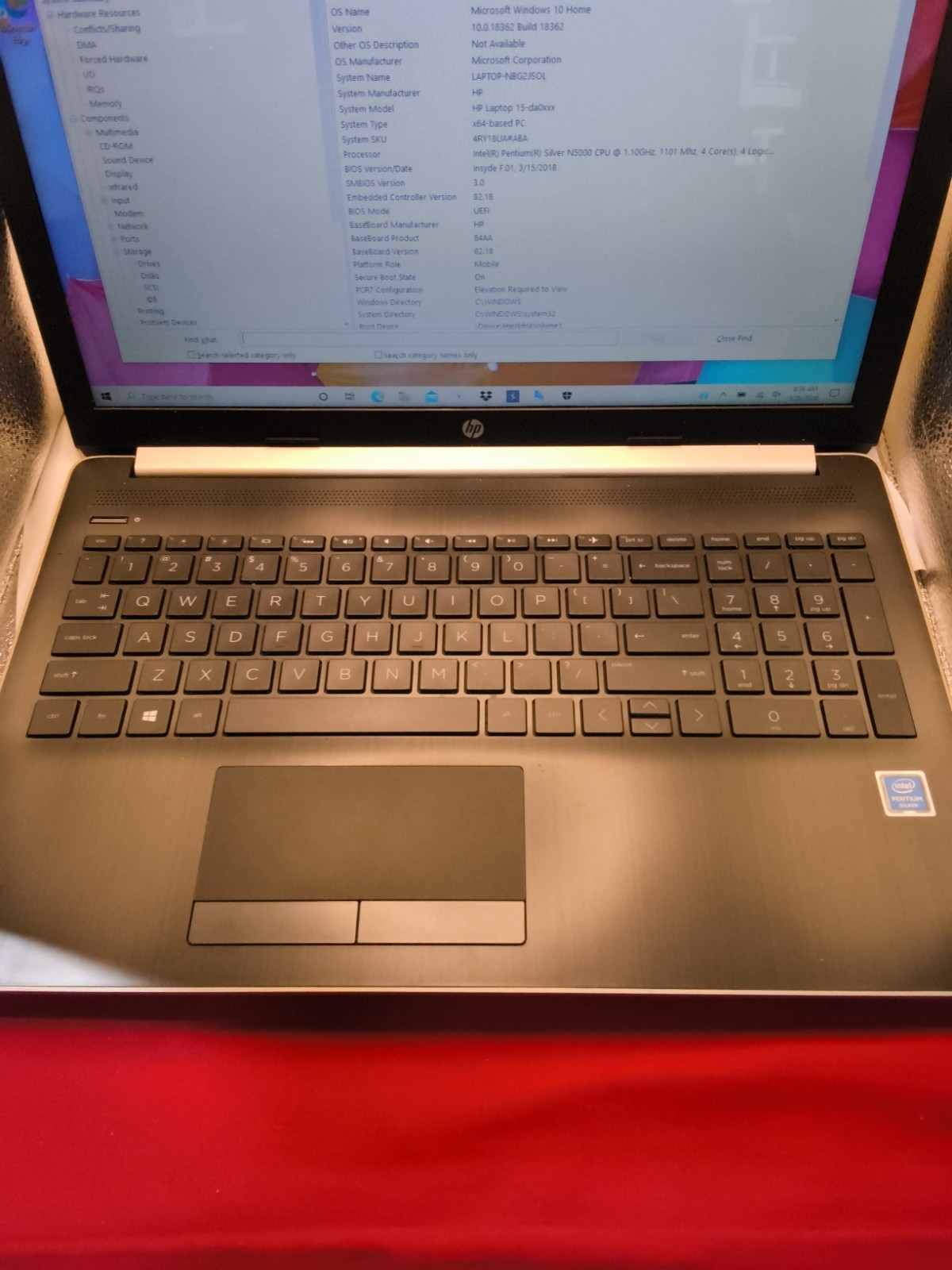 HP Laptop MODEL 15-da0xxx Intel Pentium Silver N5000 Cpu / 8 Gb Ram / *SEE DESC*