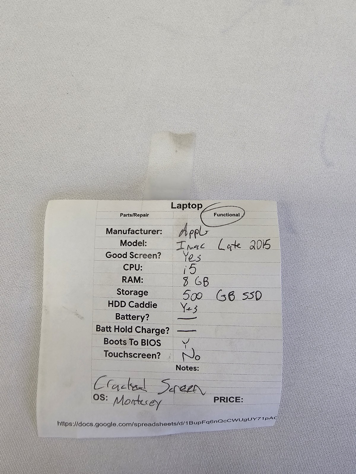 Apple iMac Late 2015 Computer – Intel i5 – 8GB RAM – 500GB SSD – Read Desc.