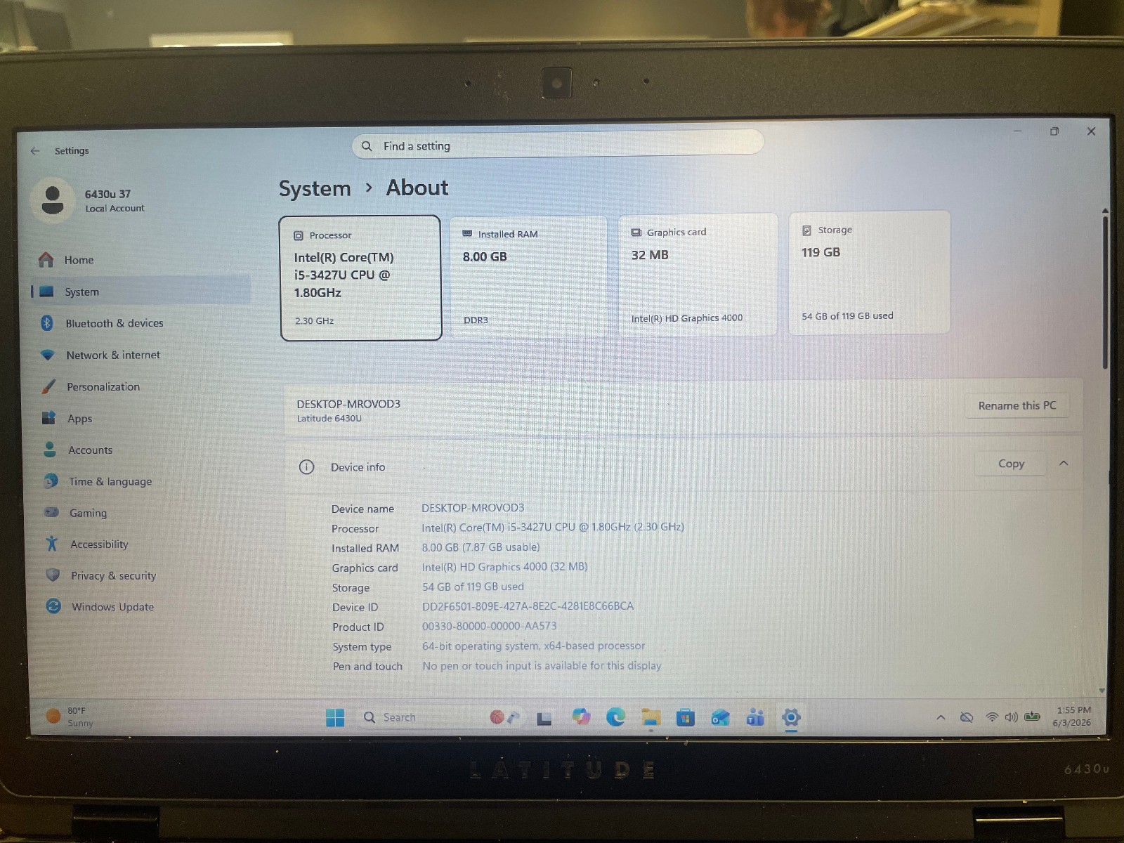 Dell Latitude 6430U Ultrabook Laptop | Windows 11 Pro | i5 | 8GB RAM | SSD |