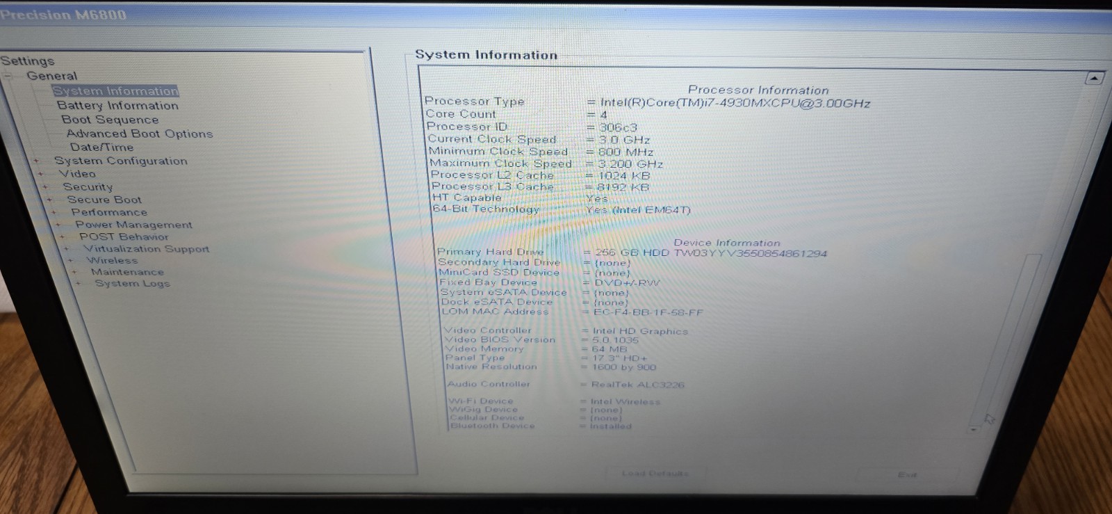 Dell Precision M6800, i7 4930mx, AMD Firepro M6100, 32gb Ram, 256gb SSD Win 10