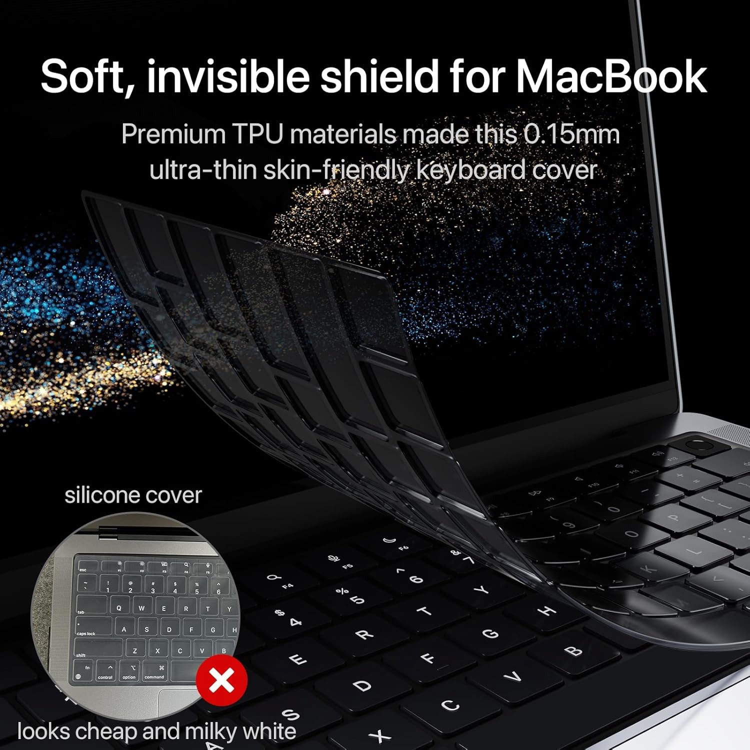 Premium Keyboard Cover Protector for 2025 2024 2023 2022 2021 M5/M4/M3/M2/M1 Pro