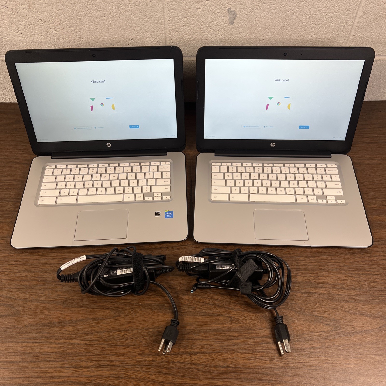 2x HP Chromebook 14 SMB 14″ Laptop Computer Celeron 4GB RAM 16GB SSD w/ Chargers