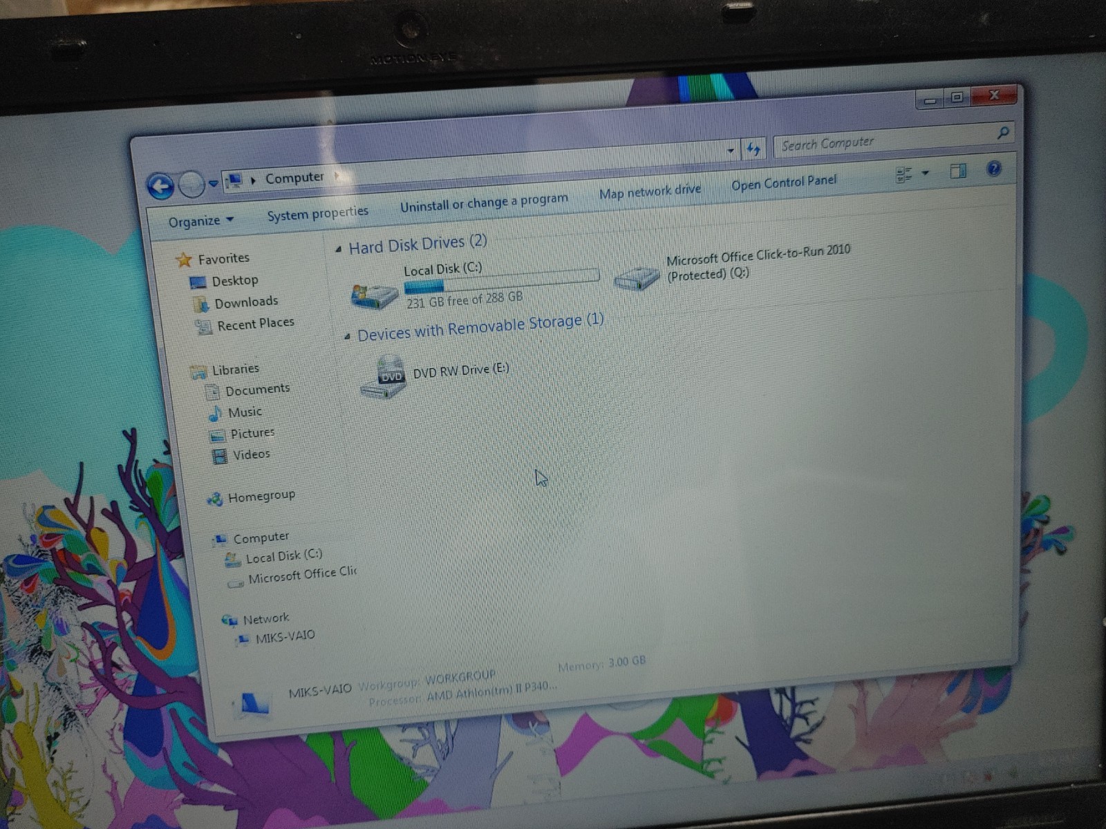 Sony VAIO VPCEE31FX 15.6″ Laptop AMD Athlon II 4GB RAM 320GB HDD Win7