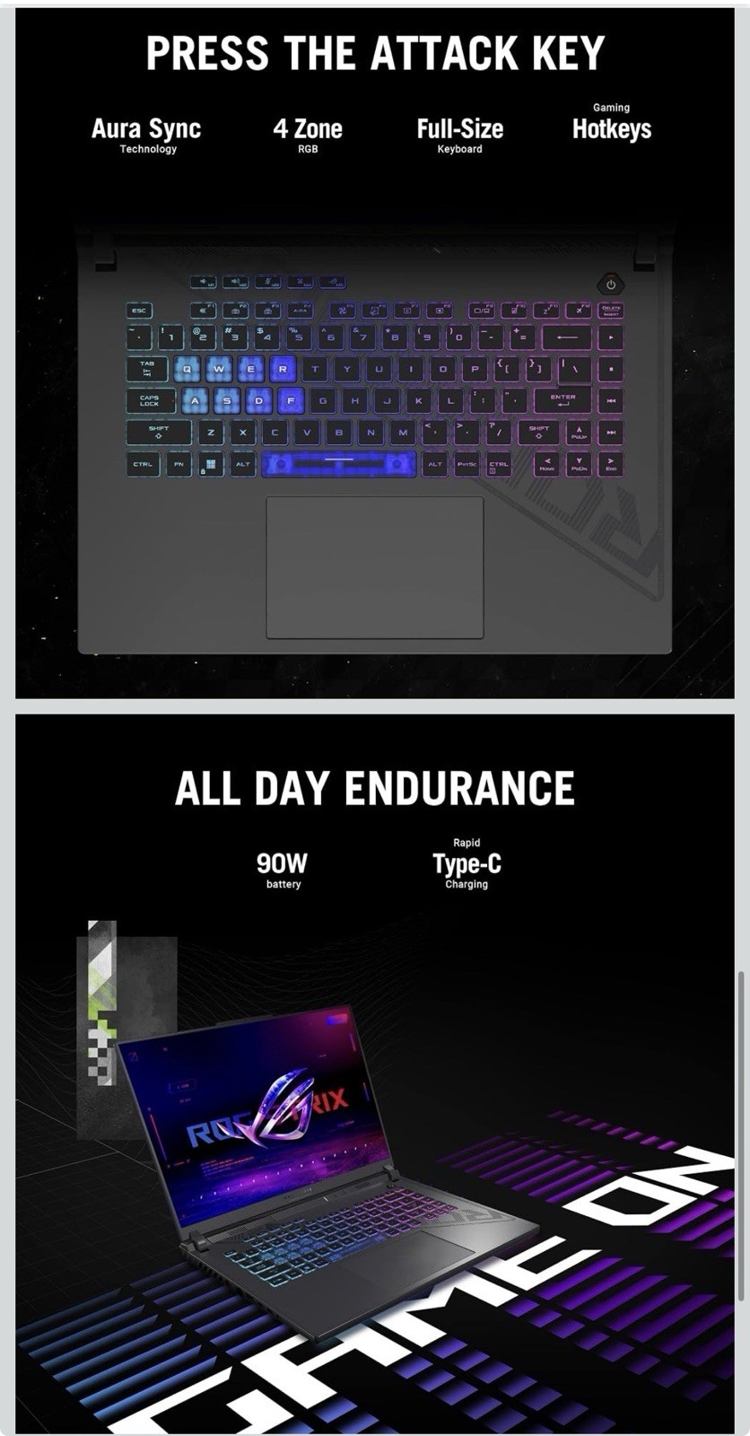 ASUS ROG Strix G16 Gaming Laptop, 165Hz , RTX 4060, i7-13650HX, 16GB, 1TB SSD