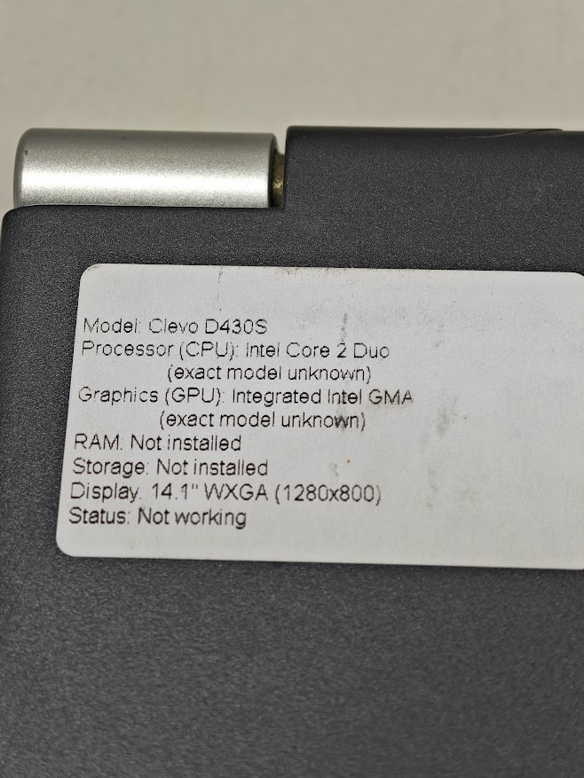 Clevo D430S Laptop – Not Working For Parts