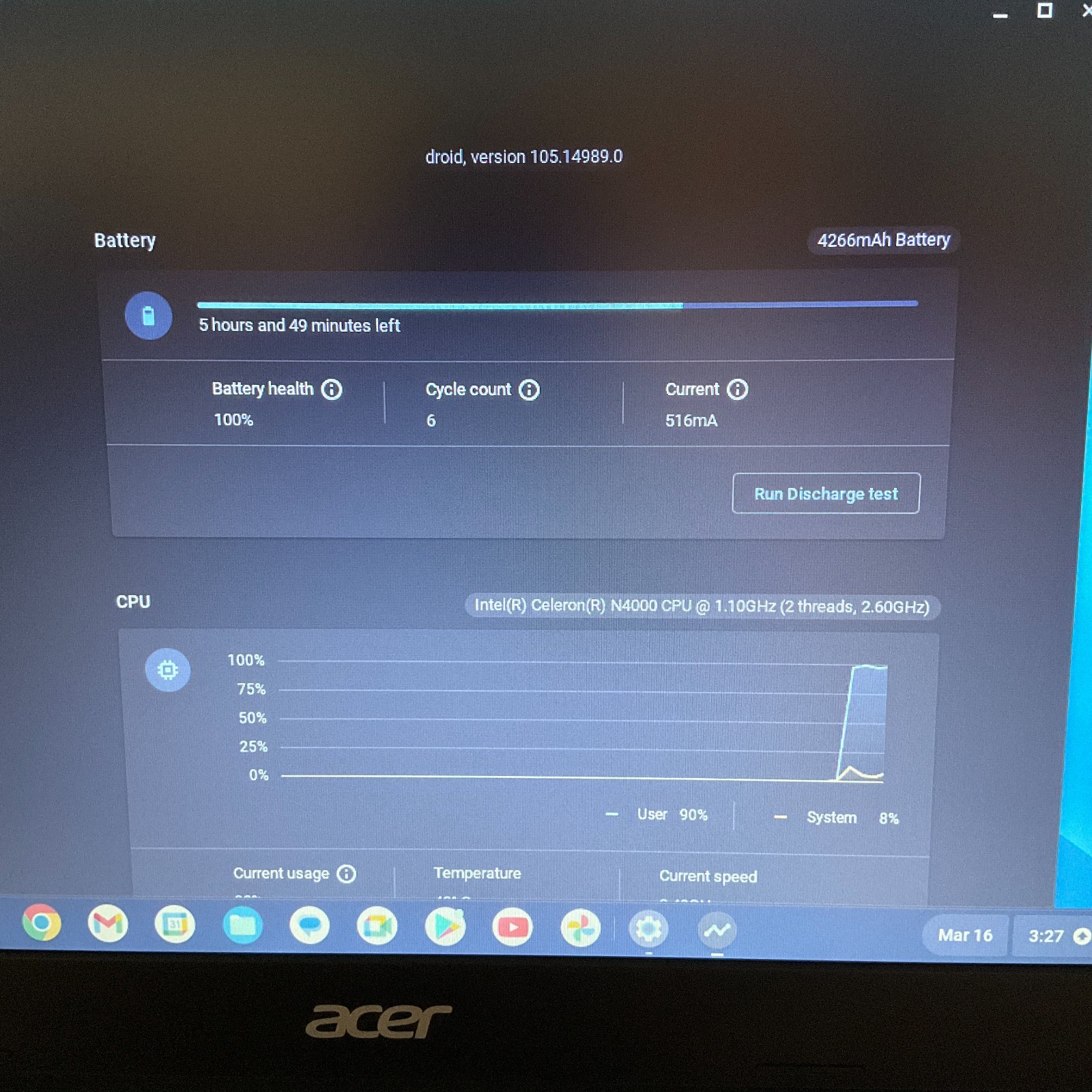 Acer Chromebook N19Q2 14″ Intel Celeron N4000 4GB RAM 64GB Storage Blue