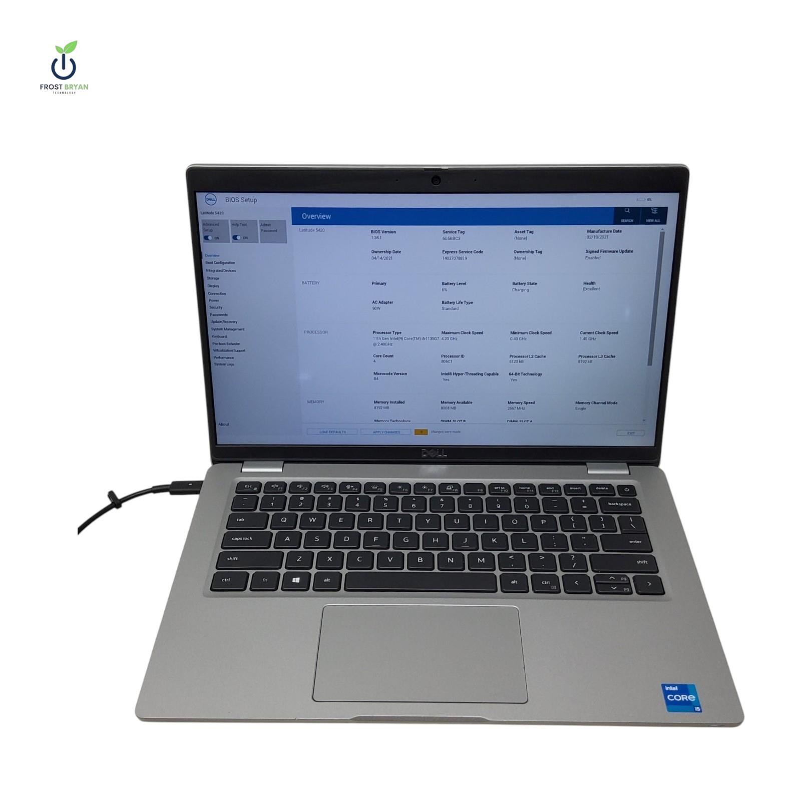 DELL LATITUDE 5420 Laptop i5-1135G7@2.40GHZ 8/256GB No OS Grade C [READ]