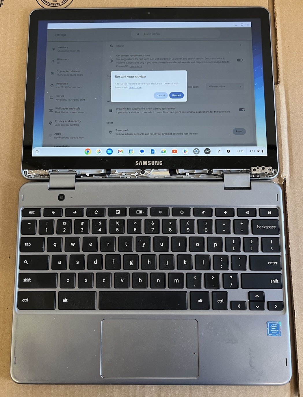 Samsung Chromebook Plus XE521QAB Stealth Silver Laptop PARTS or REPAIR ONLY