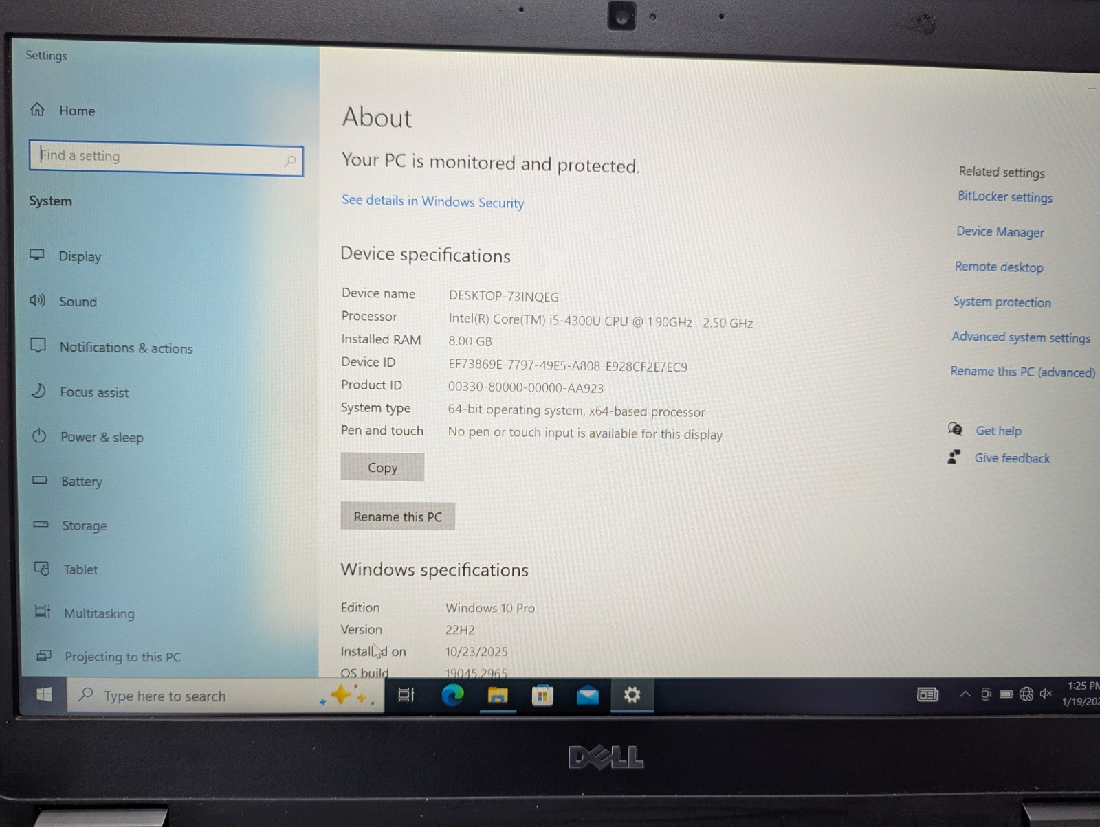 Dell Latitude E7440 14″ Laptop i5-4300U 2.5GHz 250GB 8GB WINDOWS 10pro Read