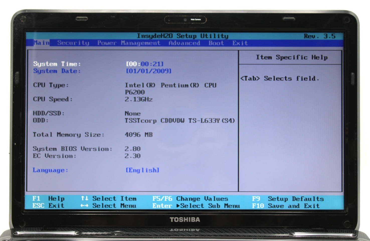 Toshiba Satellite L655 Pentium-P6@2.13GHz 4GB DDR3 NO STORAGE/OS *USED/TESTED*