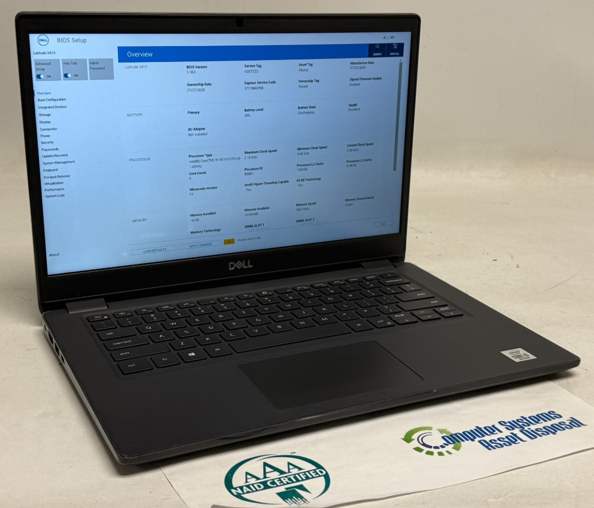 Dell Latitude 3410 14″ (i5-10210u 1.60GHz – 16GB RAM – 256GB SSD – Win11Home)