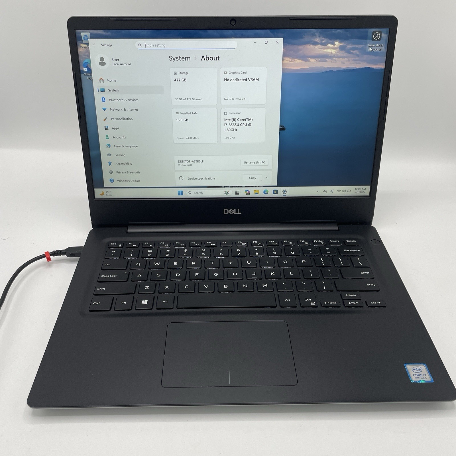 Dell Vostro 5481 | Intel i7-8565U | 16GB RAM | 512GB SSD | Win 11 Pro See Desc.
