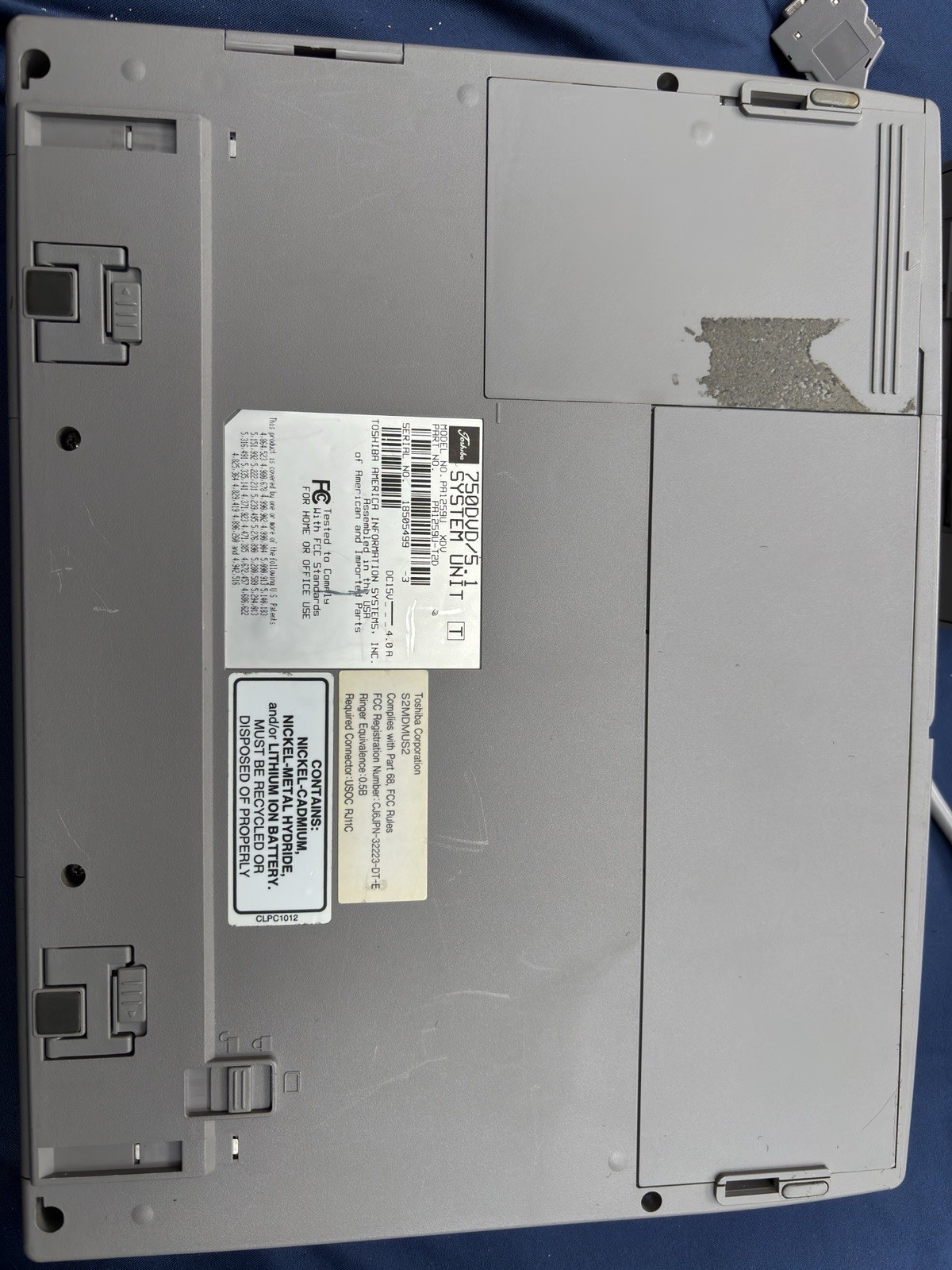 Toshiba Tecra 750DVD Pentium 500MHz 128MB RAM 5.1GB HDD, NO OS, Toshiba WebCam