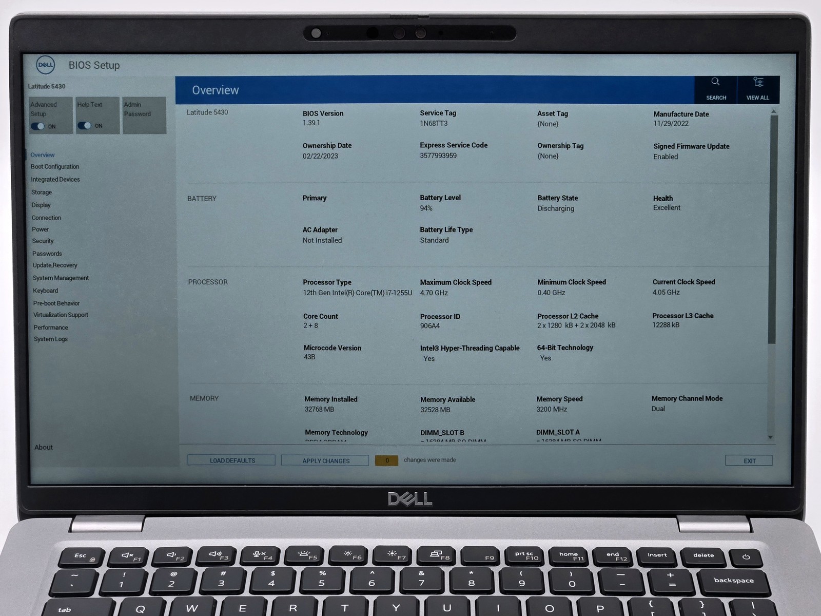 Dell Latitude 5430 14″ FHD I7-1255U 512GB SSD 32GB W11P Webcam Backlit IRCam