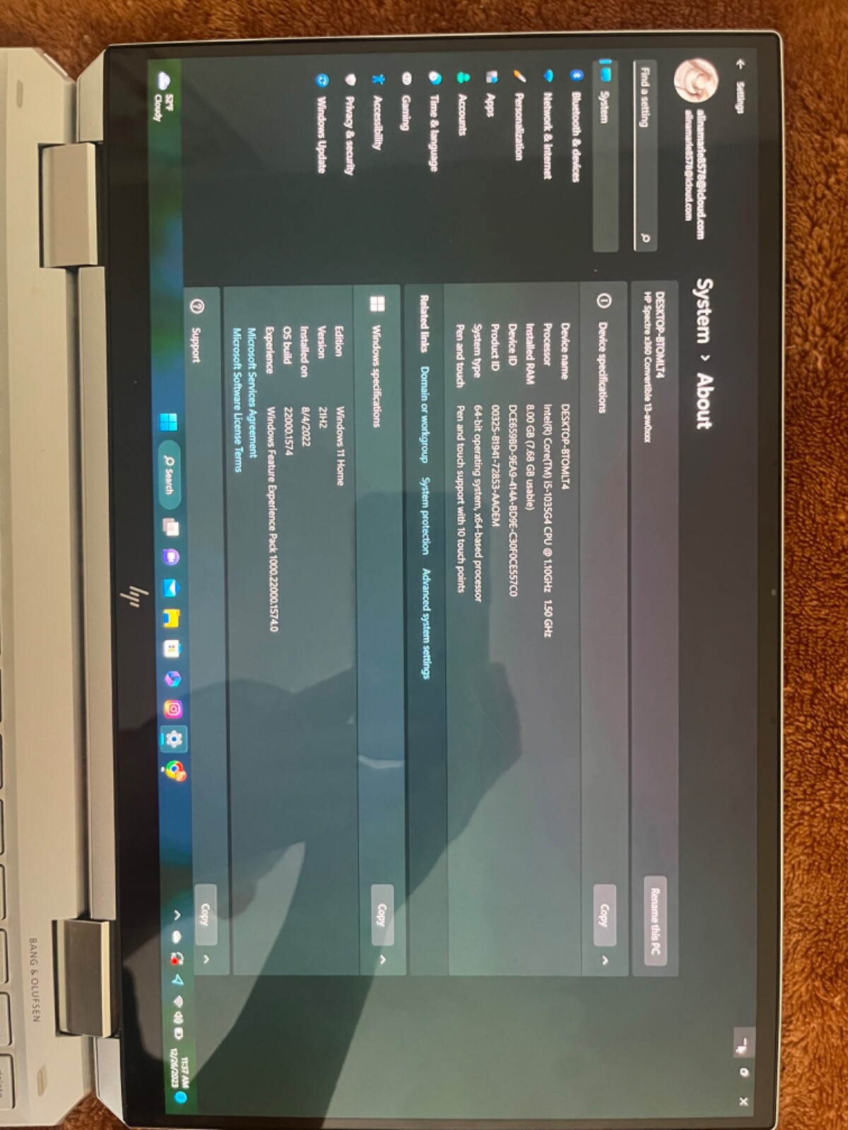 HP Spectre x360 (256GB SSD, Intel Core i5 1035G4, 1.10 GHz, 8GB) Laptop – Silver