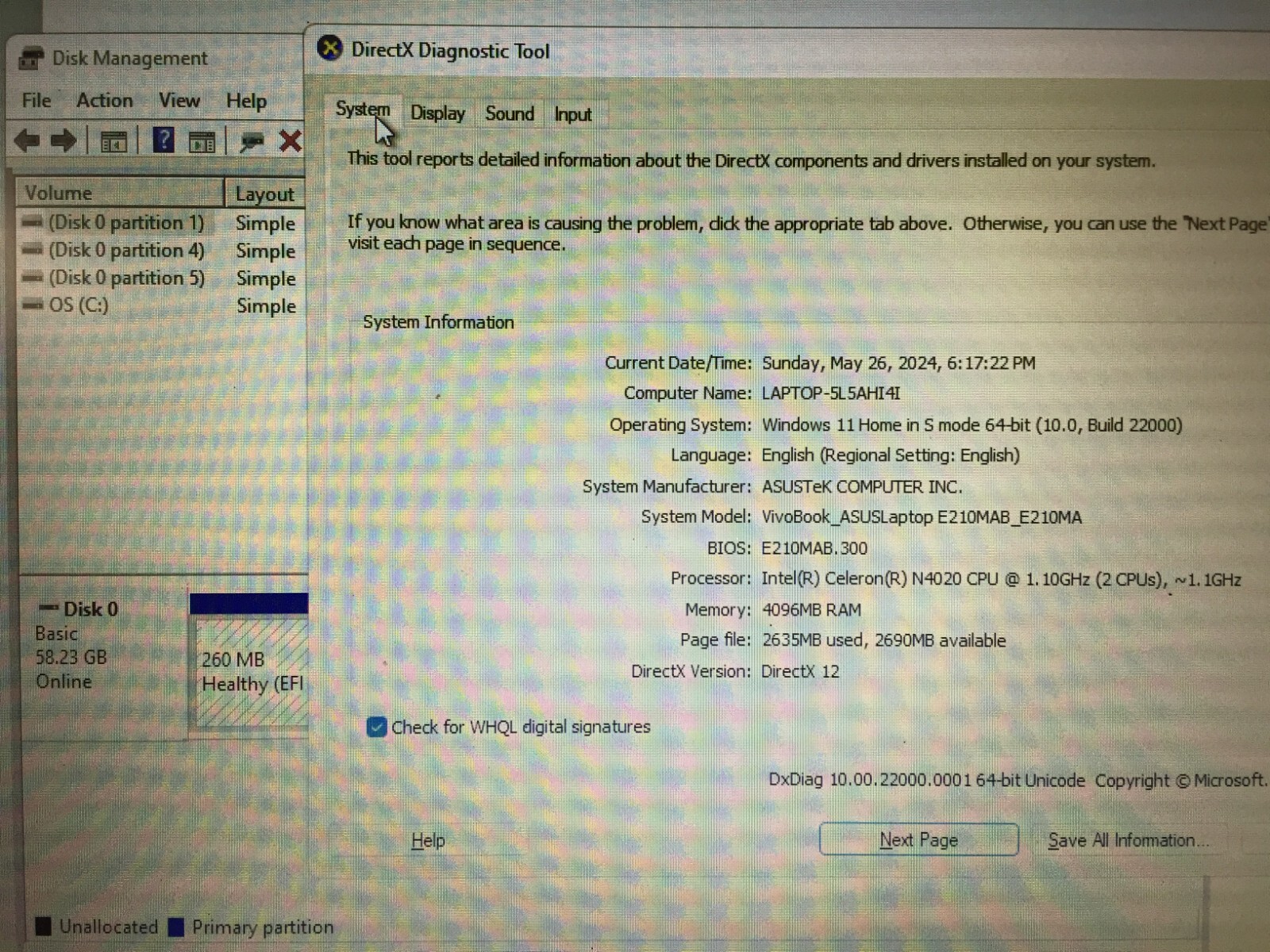 ASUS E210MA 11.6 & Acer Aspire 1 A115 15.6 Laptops/N4020/4G/64G eMMC *BAD BATT*