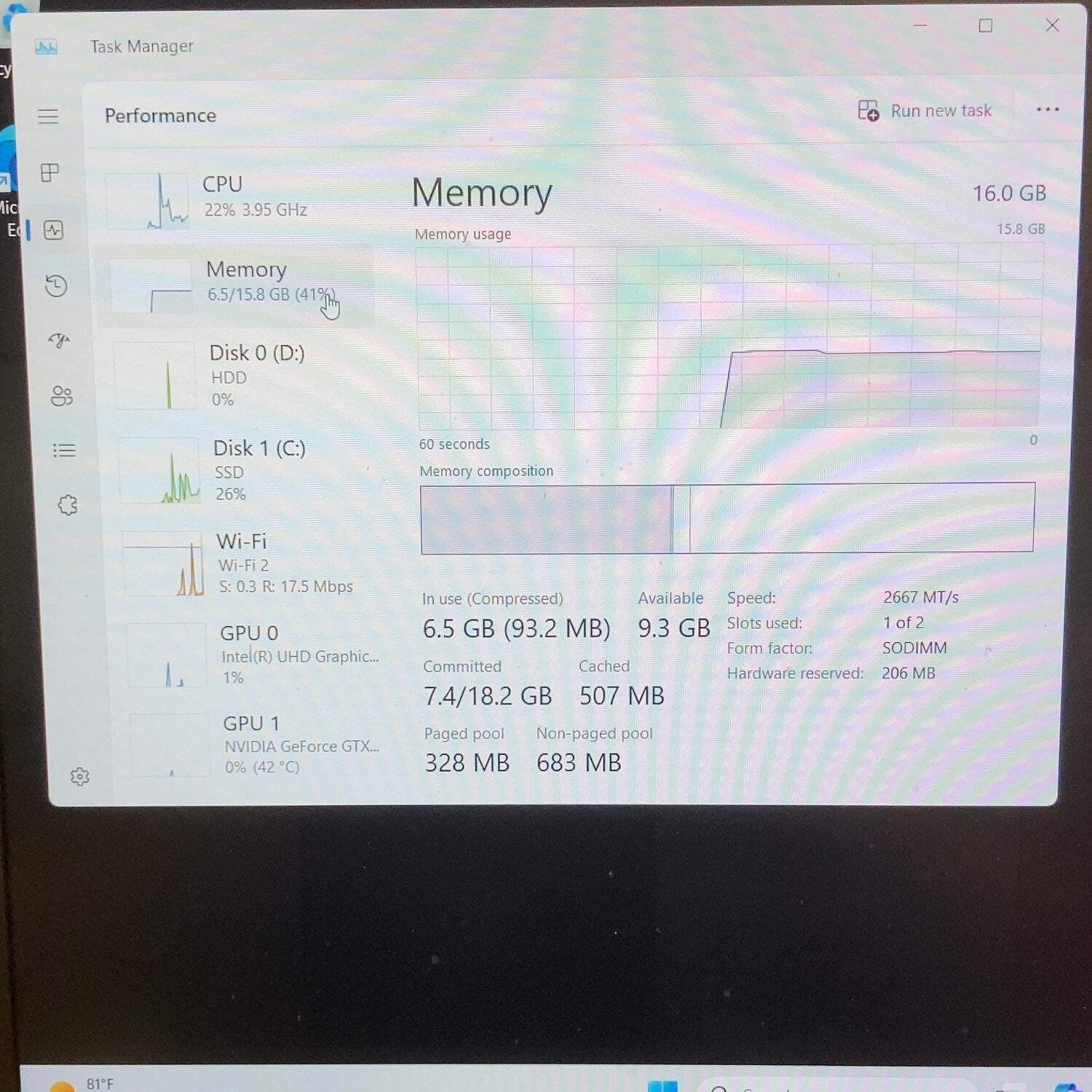 Dell G5 5587 15.6″ i7-8750H 2.2GHz 16GB RAM 256GB SSD GeForce GTX 1050 Ti