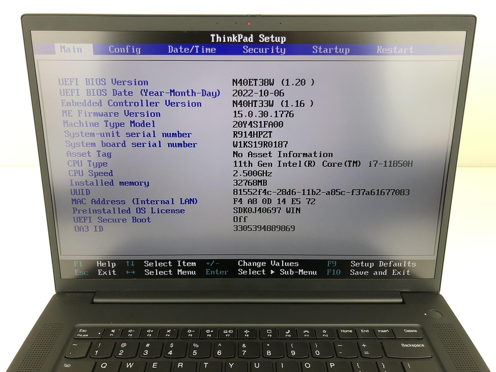 Lenovo ThinkPad P1 Gen 4: i7-11850H 2.5GHz – 32GB – 1TB – NVIDIA Quadro T1200