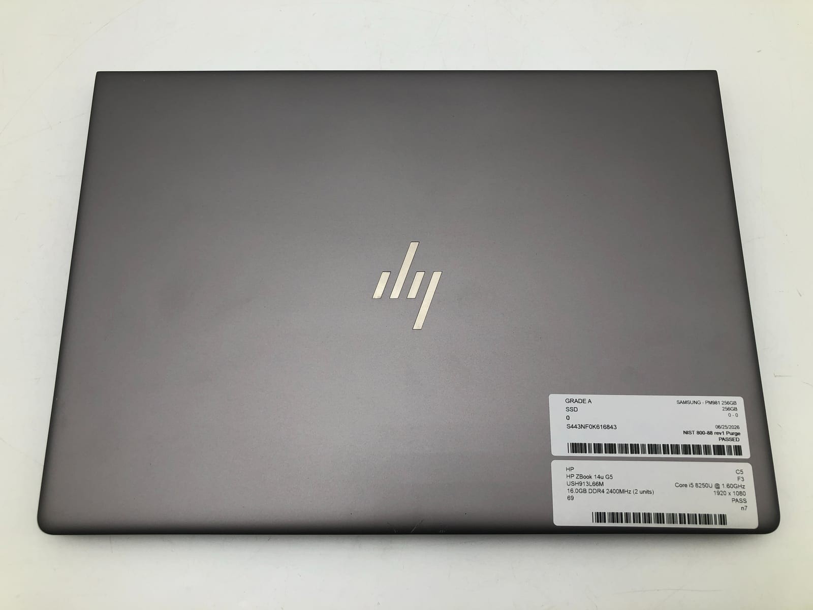 HP | ZBook 14u G5 | i5-8250U | 16GB | 256GB NVMe | Win 11 Pro | 69% Battery