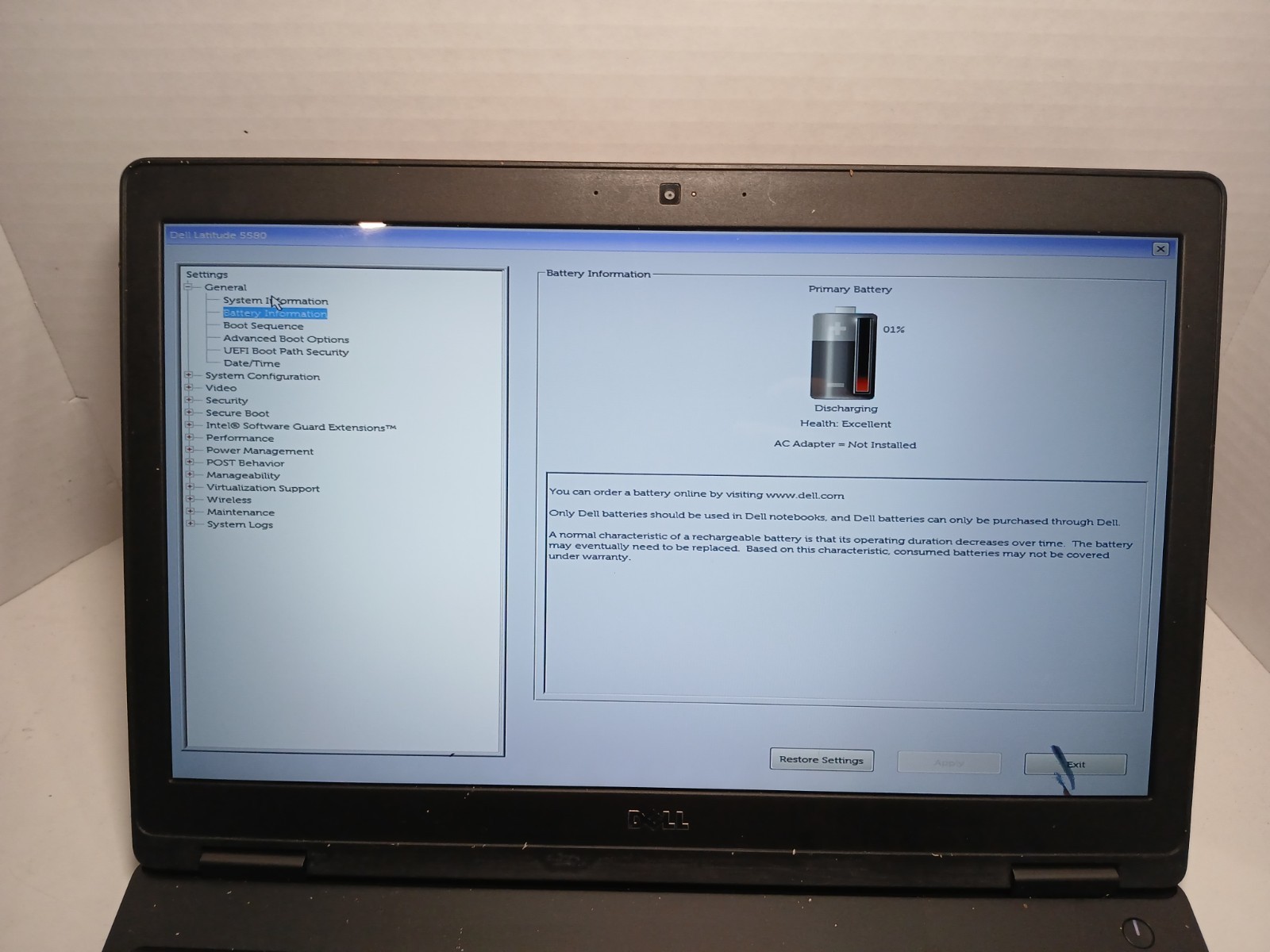 Dell Latitude 5580 15.6″ i5-7th gen Laptop NO RAM/SSD/HDD. BAD LCD #97