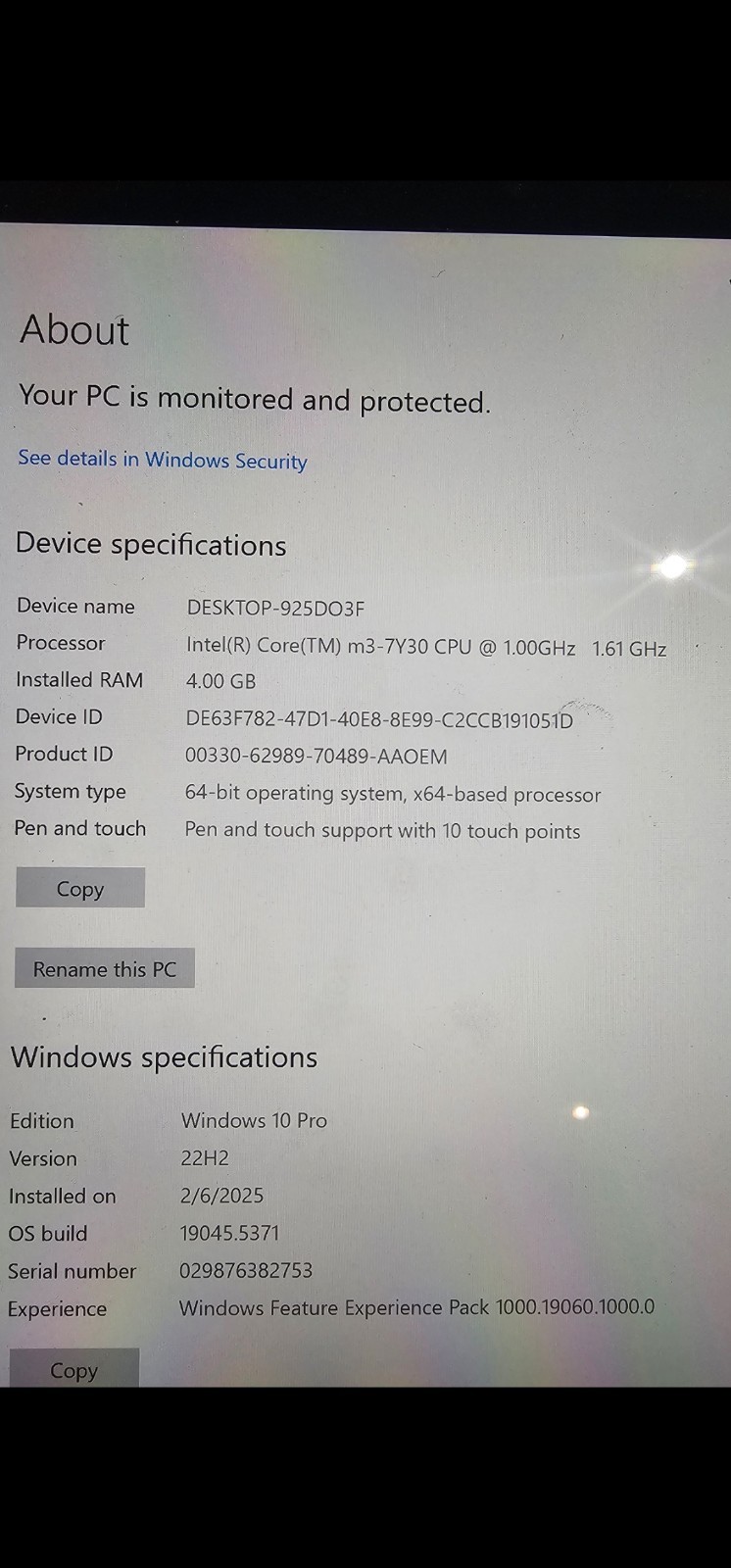 Microsoft Surface Pro 5 1796 12.3″ Core m3-7Y30 4GB RAM 128GB SSD