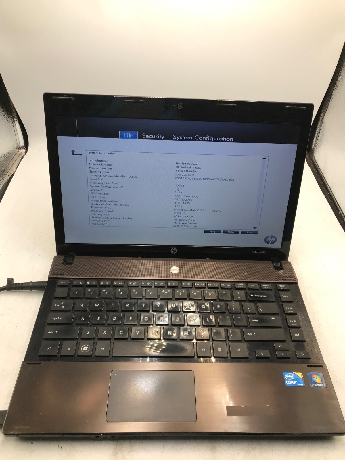 HP ProBook 4420s Intel Core i3-M370 14″ Laptop-BAD DISPLAY- MZ