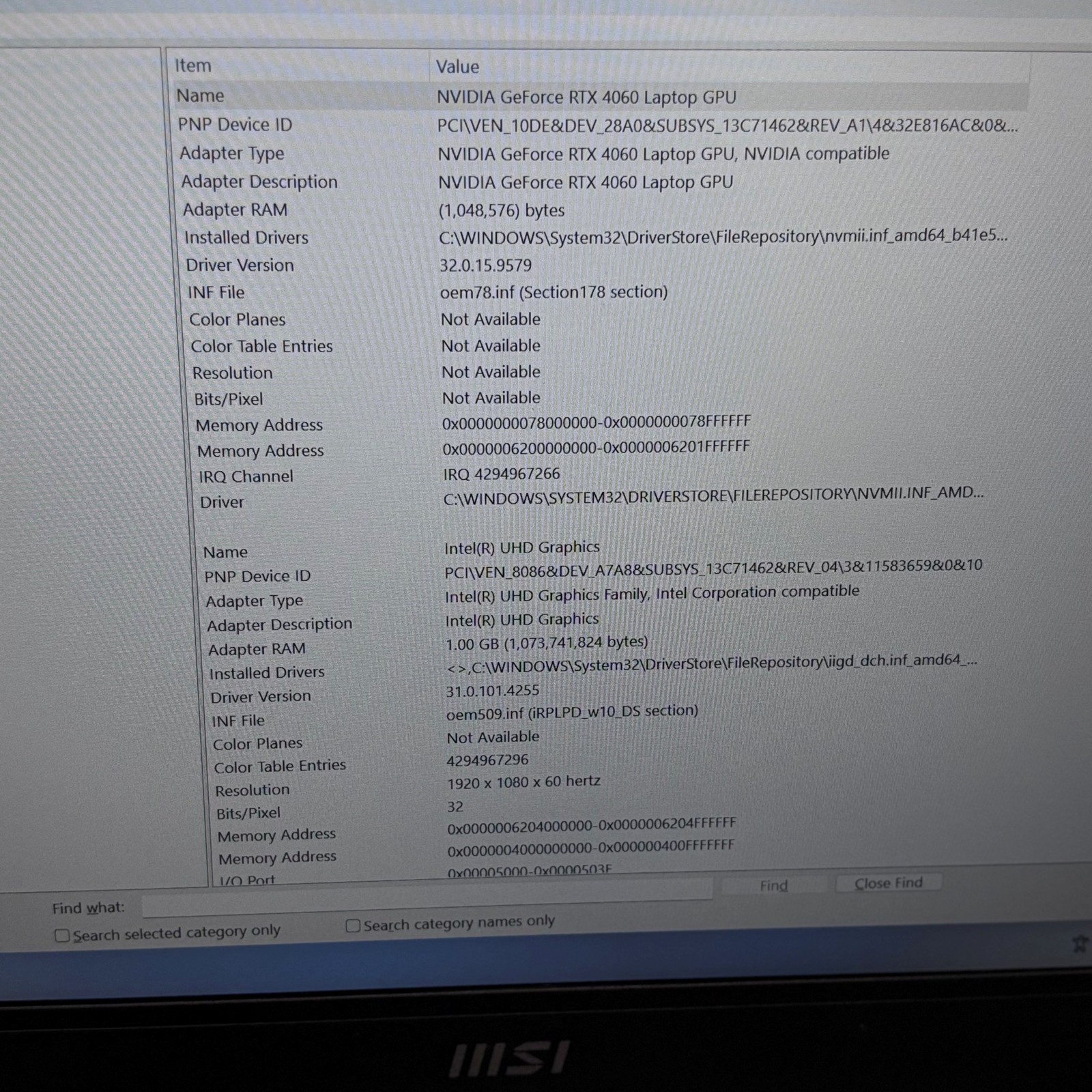 MSI Katana 15 B13VFK-817US Core i7-13620H 2.4GHz RTX 4060 16GB RAM 1TB SSD 15.6″