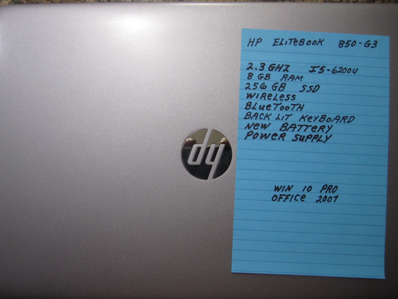 HP EliteBook 850 G3 Laptop Core i5-6200U 2.3 GHz 8GB RAM 256GB SSD Win 10 Pro