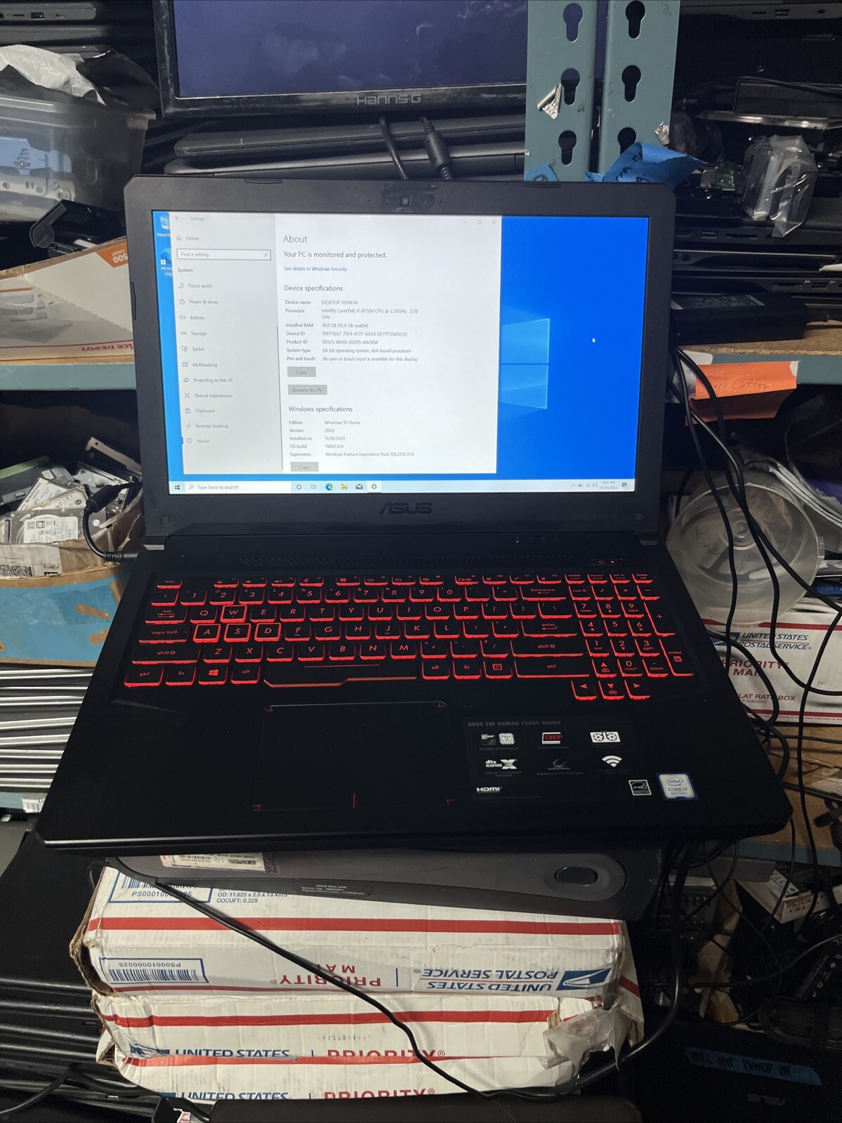Asus TUF Gaming FX504G i7-8750H 2.20GHz 16GB RAM 256GB SSD 15.6″ Windows 10 Pro