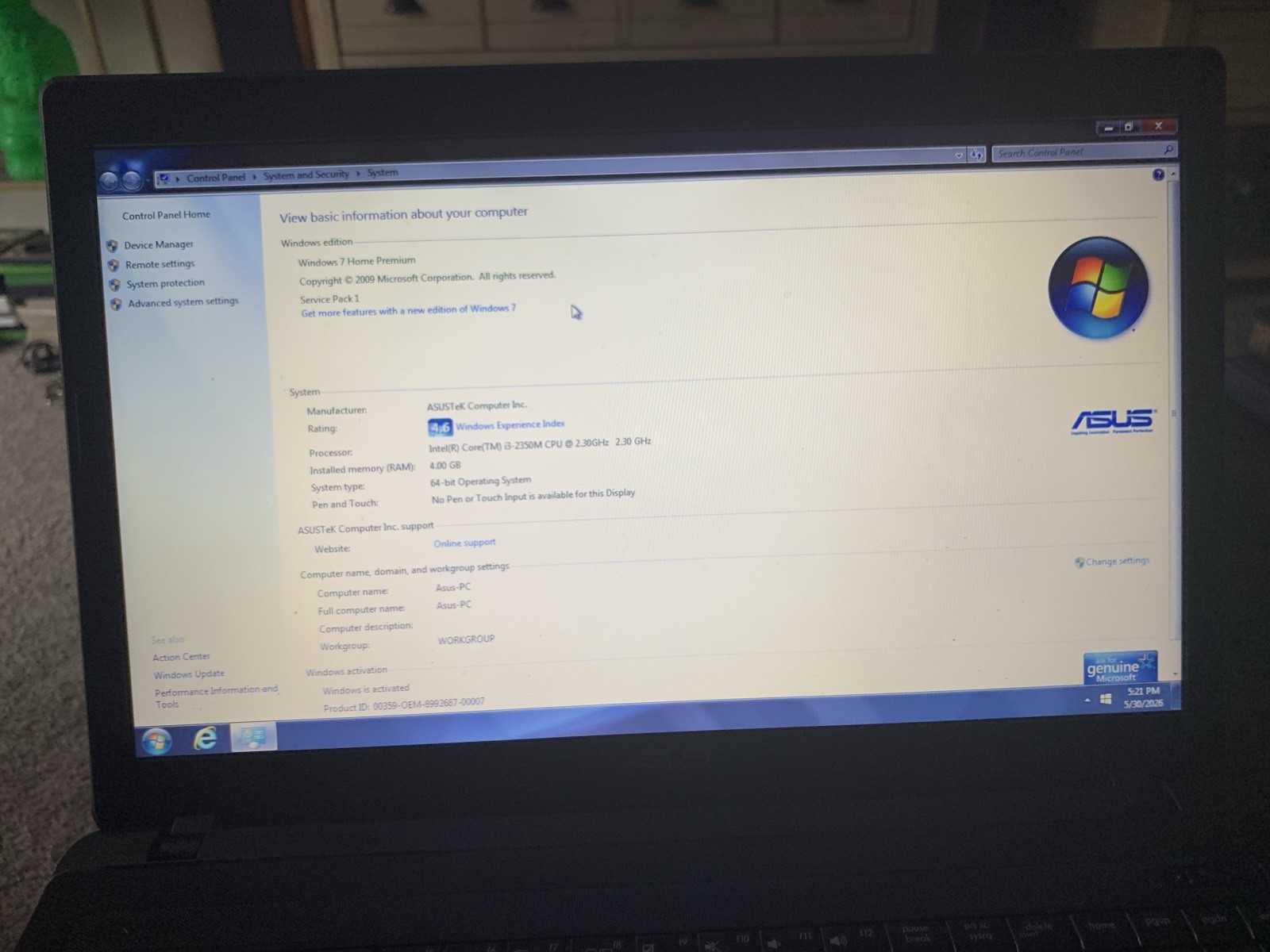 Dell Inspiron I3 3521 Laptop Vintage Gaming Windows 8.1 4GB CD READ