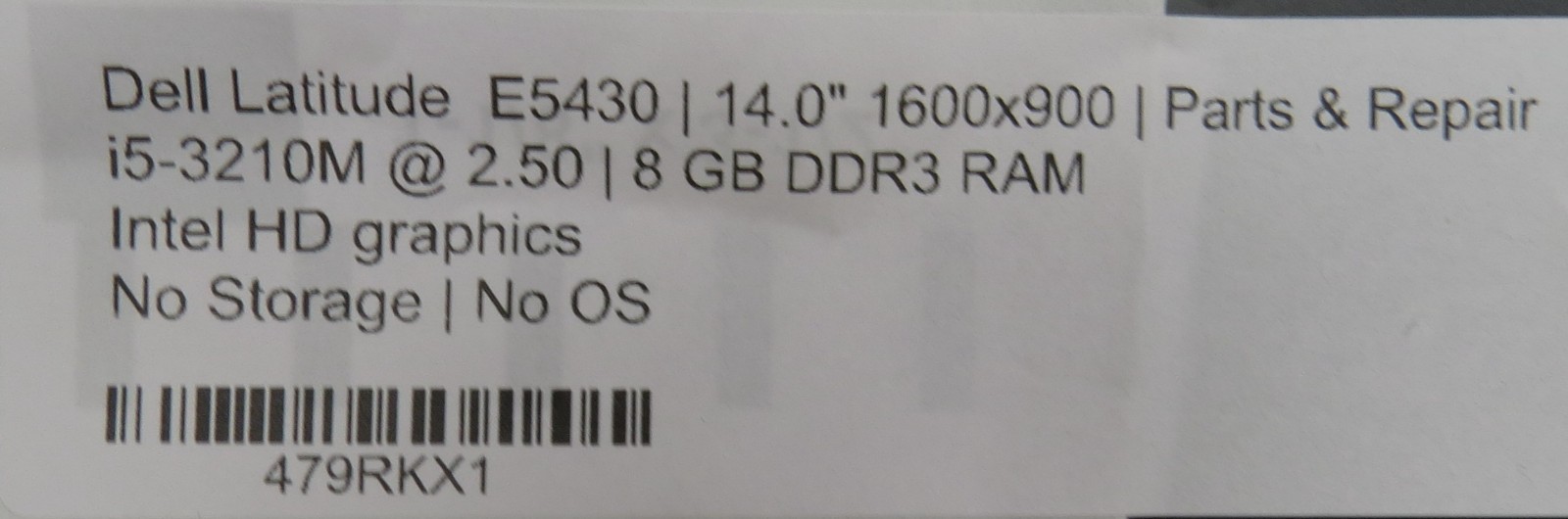 Dell Latitude E5430 _ i5-3210M @ 2.5 _ 8GB RAM _ No SSD / OS *PARTS