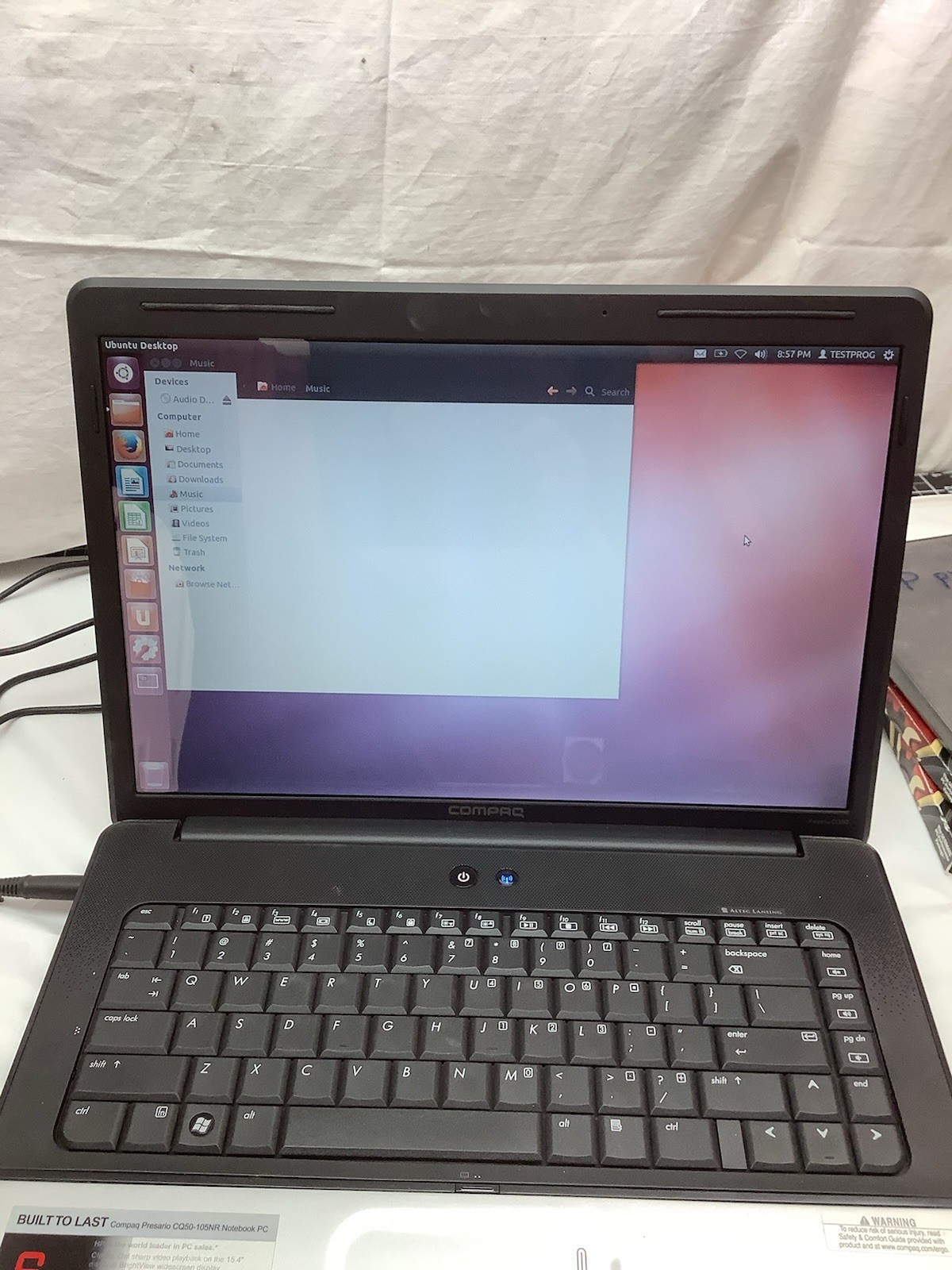 COMPAQ PRESARIO CQ50 – AMD ATHLON DUAL CORE – UNBUTU Operating System WOKS WELL