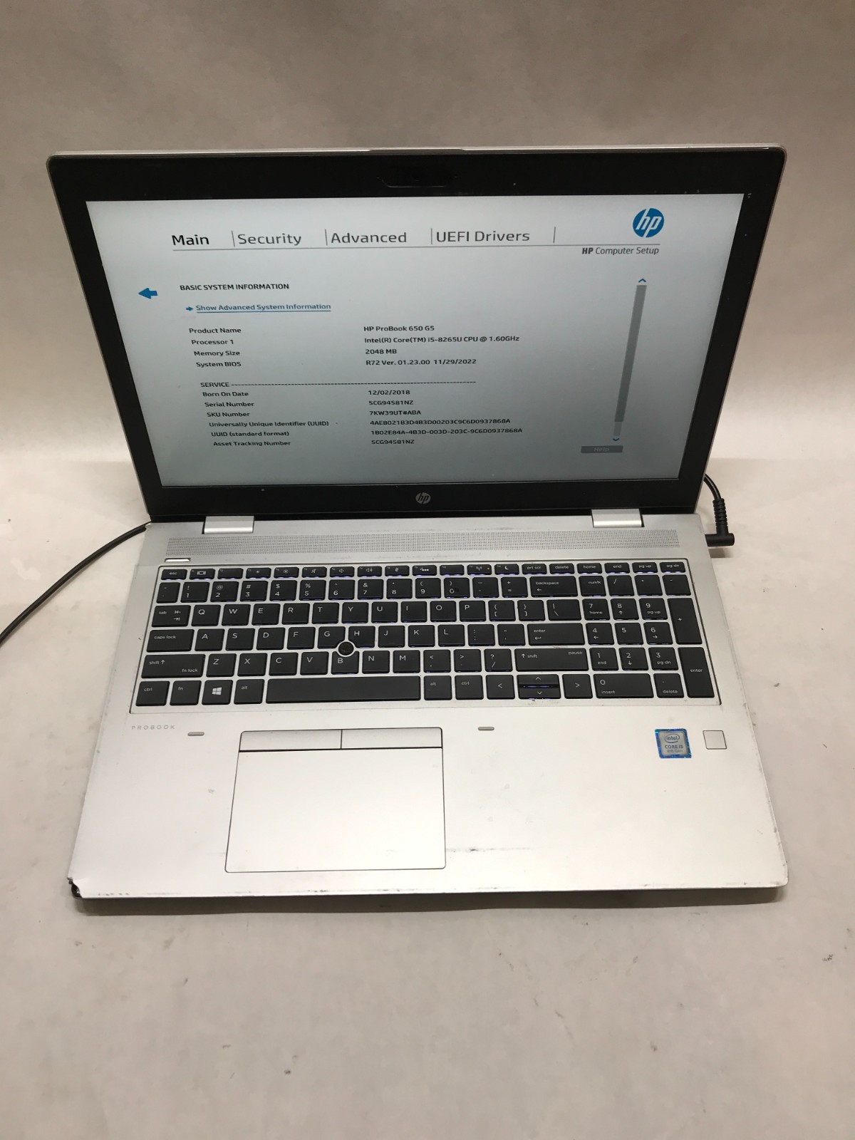 HP ProBook 650 G5 15″ Intel Core i5 NO RAM NO SSD/OS For Parts READ DESC – DW