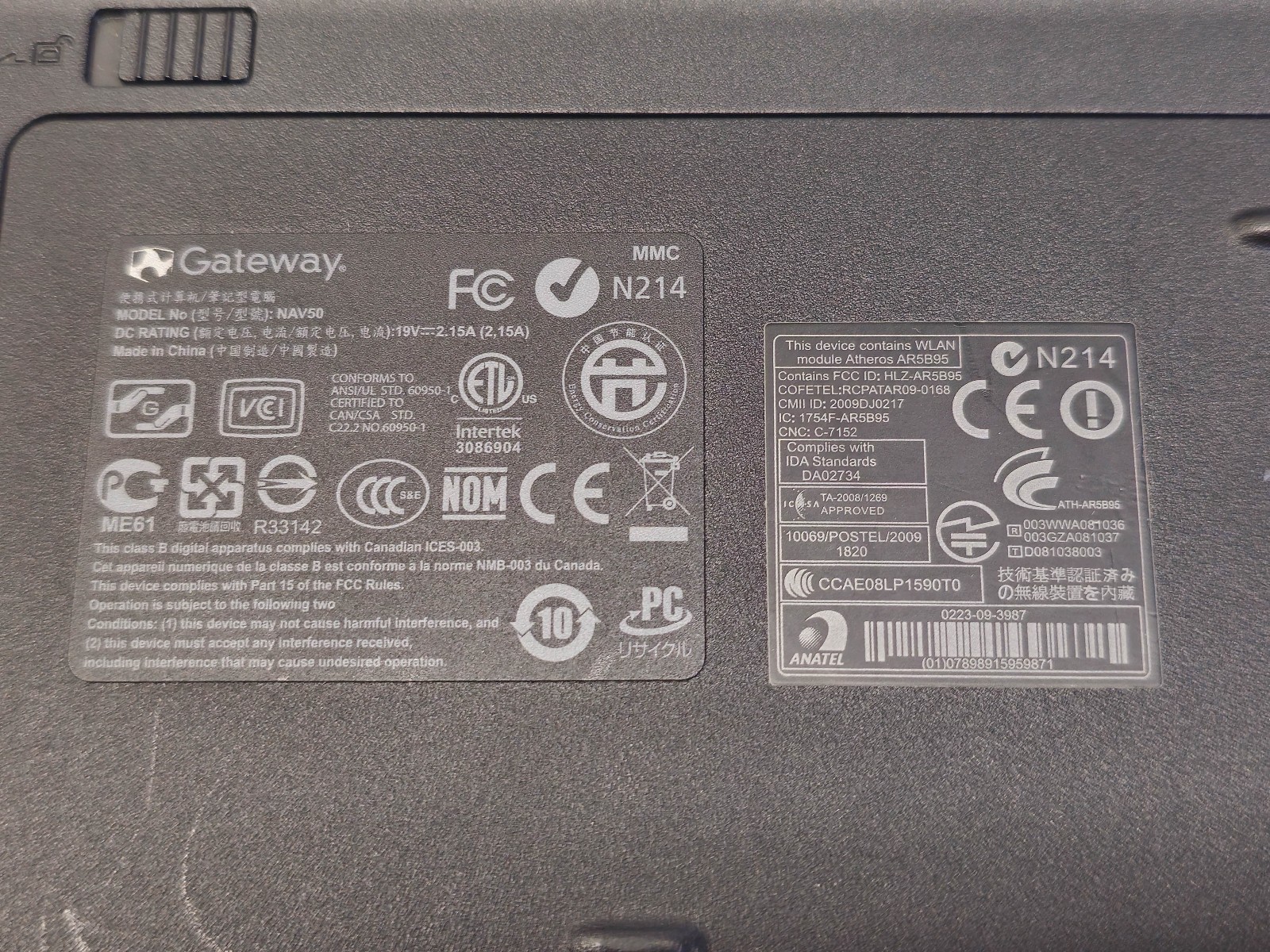 Gateway NAV50 10.1″ Netbook Atom N450 + 2GB + 250GB Windows 7 Starter TESTED