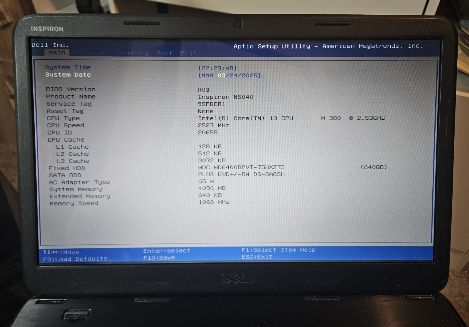 Dell Inspiron N5040 Intel Core i3-380M 2.53GHz 4GB RAM parts