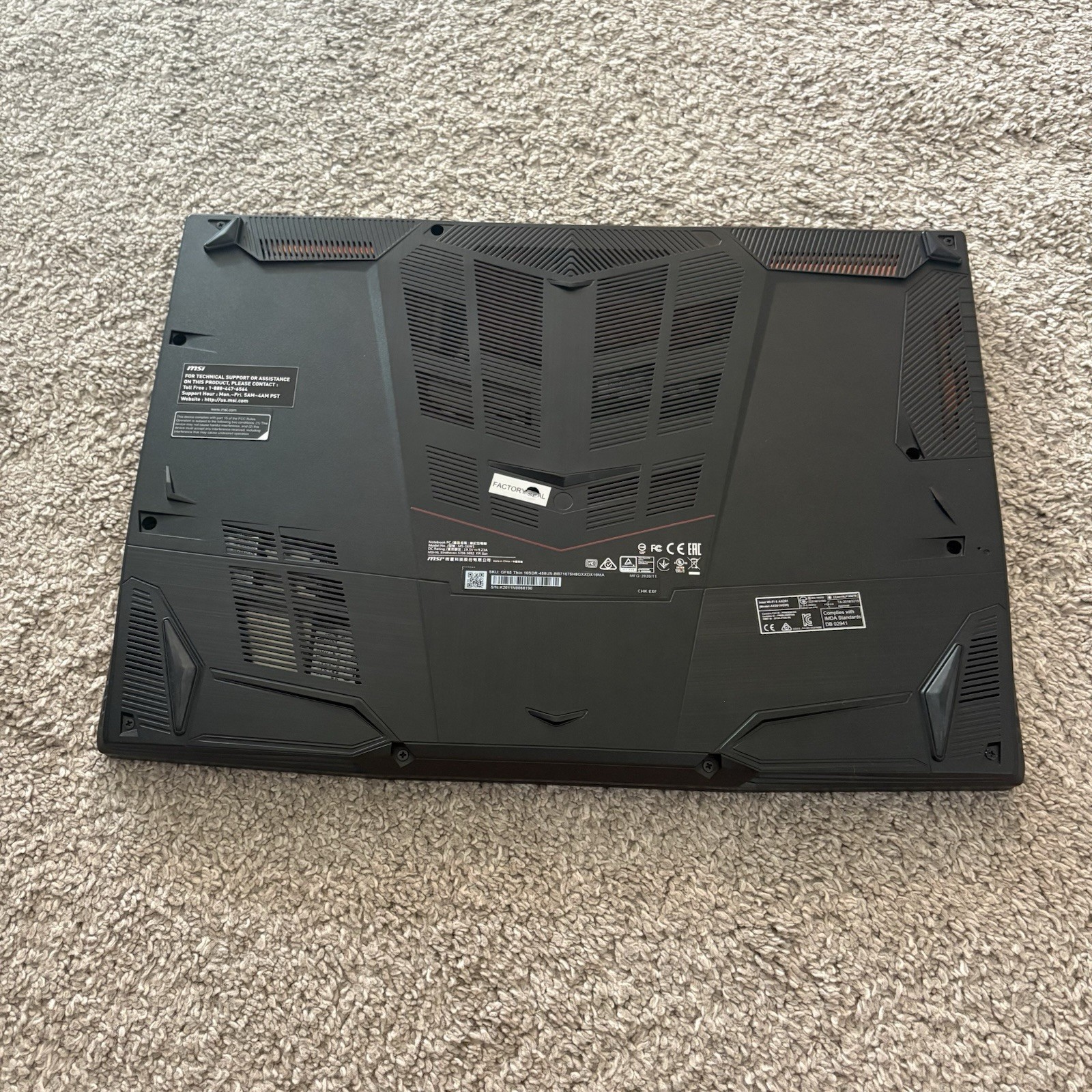 MSI GF63 Thin 15.6in Gaming Laptop i7 8GB 500GB SSD GTX 1650